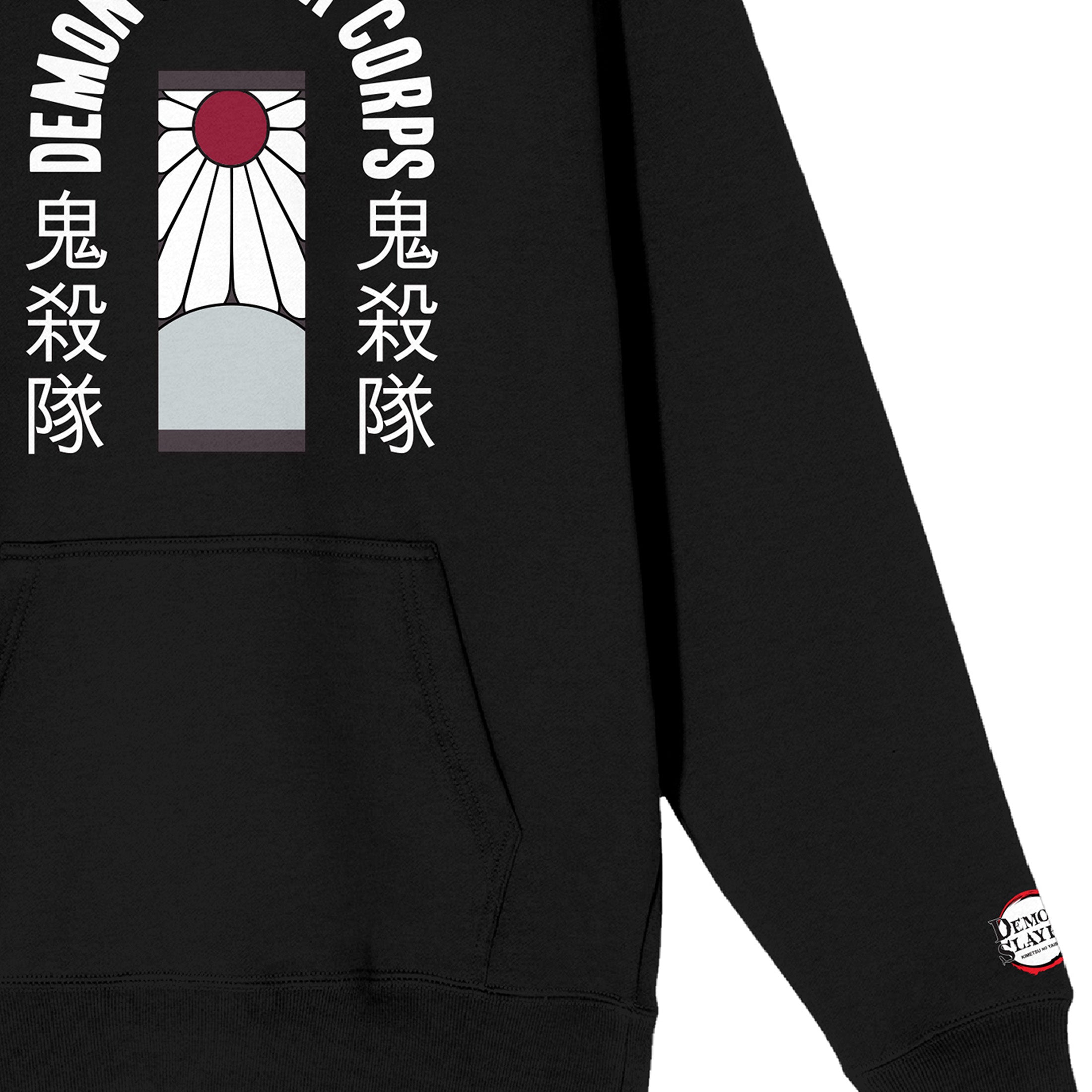 Demon Slayer Corps Tanjiro Earring Long Sleeve Black Adult Hooded Sweatshirt