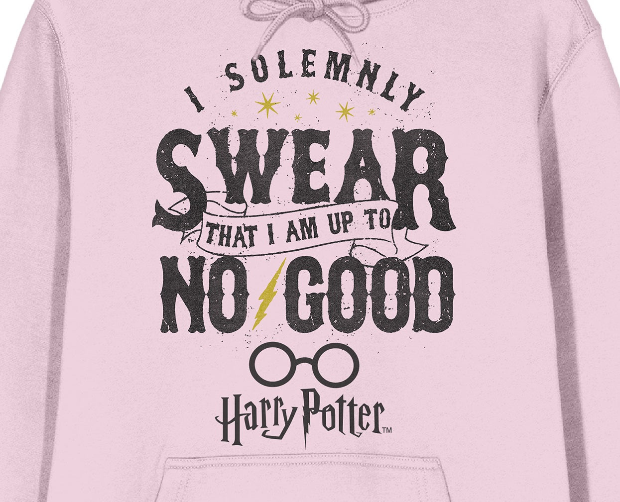 Harry Potter I Solemnly Swear I Am Up To No Good Long Sleeve Cradle Pink Men's Hooded Sweatshirt-Large