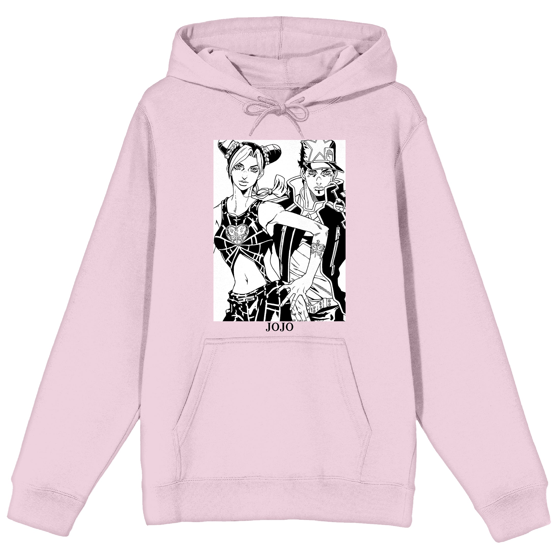 Jojo's Bizarre Adventure Stone Ocean Jolyne Jotaro Long Sleeve Cradle Pink Hooded Sweatshirt