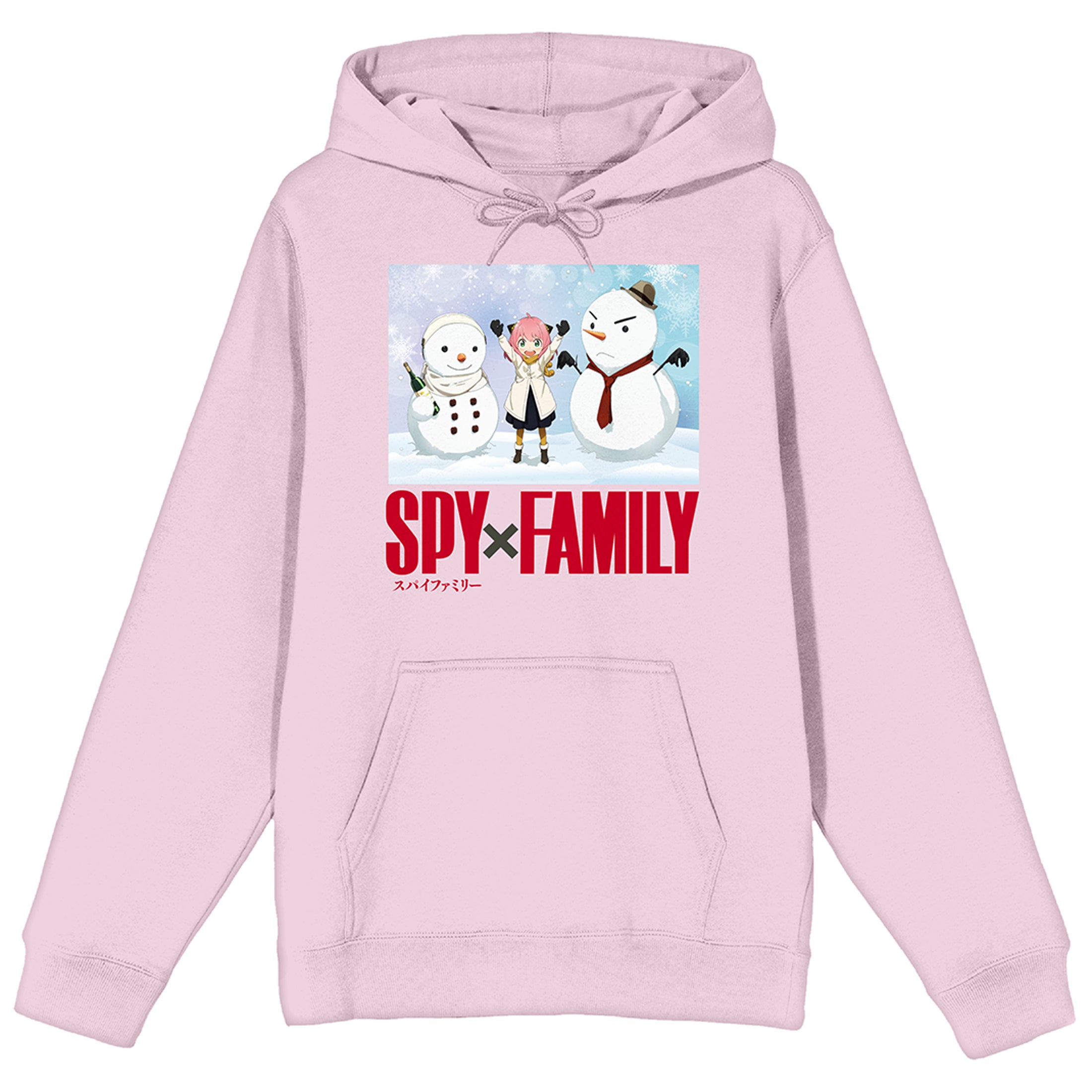 Spy X Family Anya Snowman Screenshot Long Sleeve Cradle Pink Men's Hooded Sweatshirt