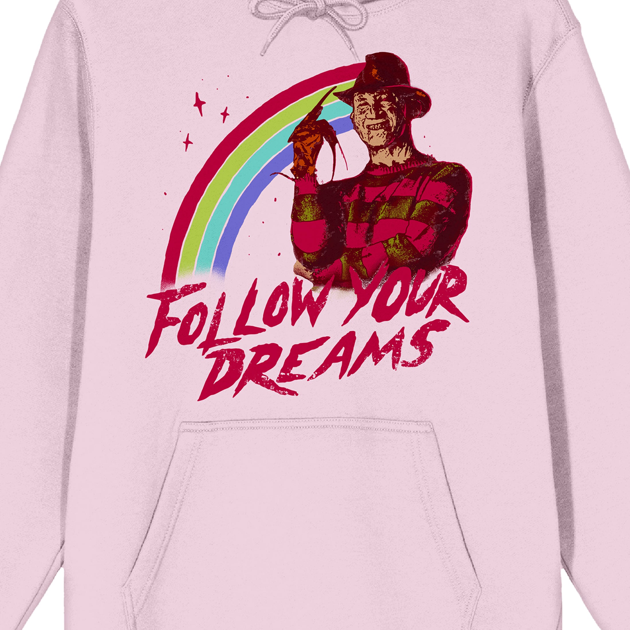Nightmare On Elm Street Follow Your Dreams Men's Pink Hoodie-Large