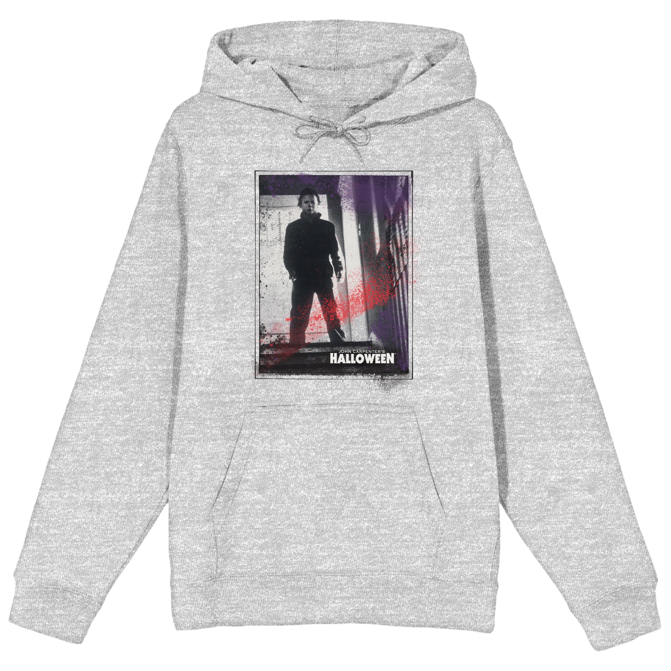 John Carpenter's Halloween Splatter Graphic Men's Athletic Heather Gray Hoodie