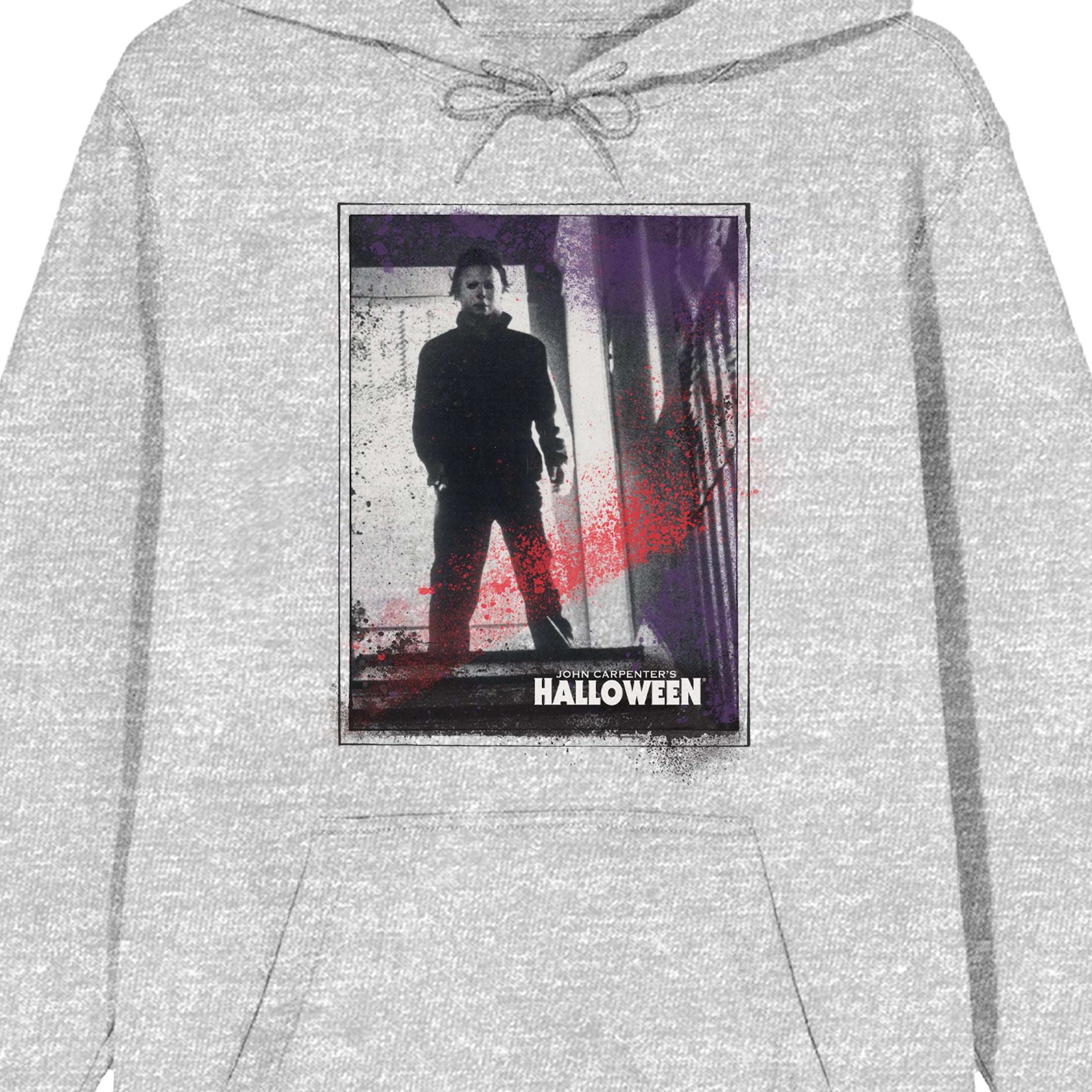 John Carpenter's Halloween Splatter Graphic Men's Athletic Heather Gray Hoodie