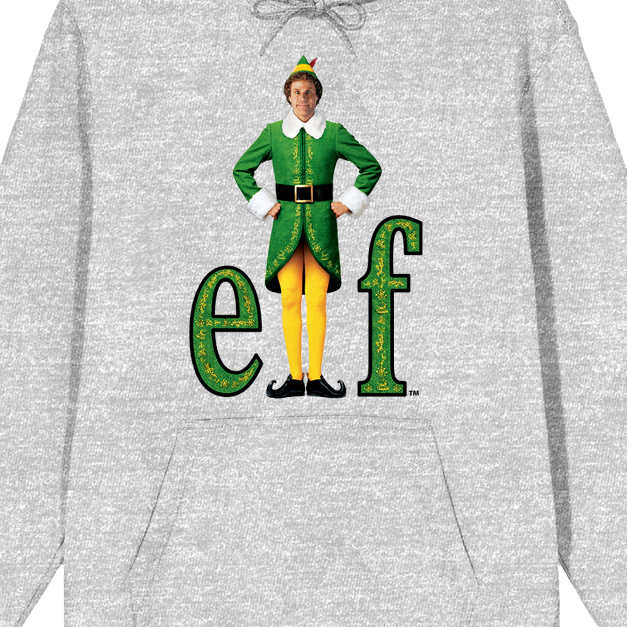 William Buddy Hobbs Elf Movie Men's Athletic Heather Hoodie-Large
