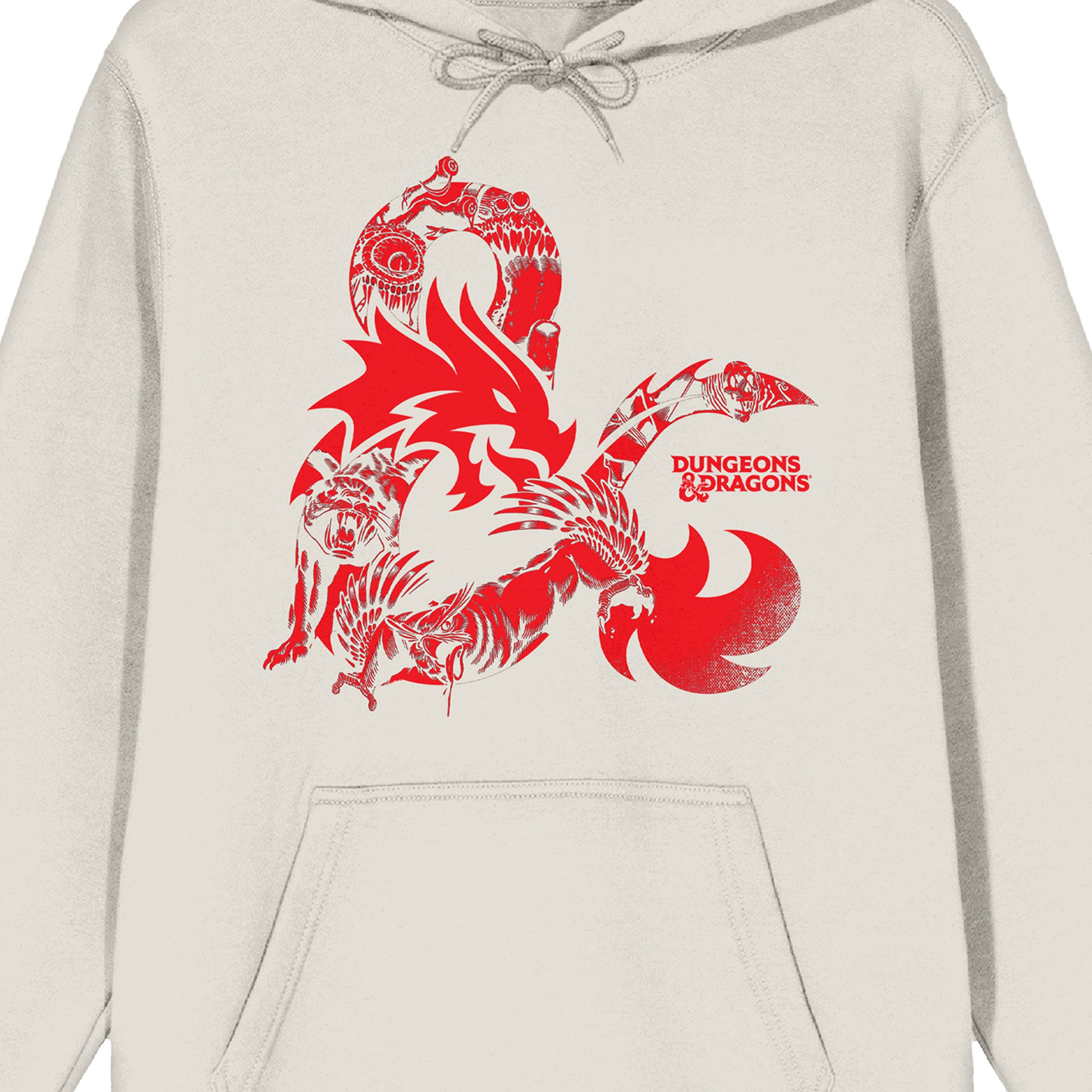 Dungeons & Dragons Logo Long Sleeve Sand Adult Hooded Sweatshirt-Small