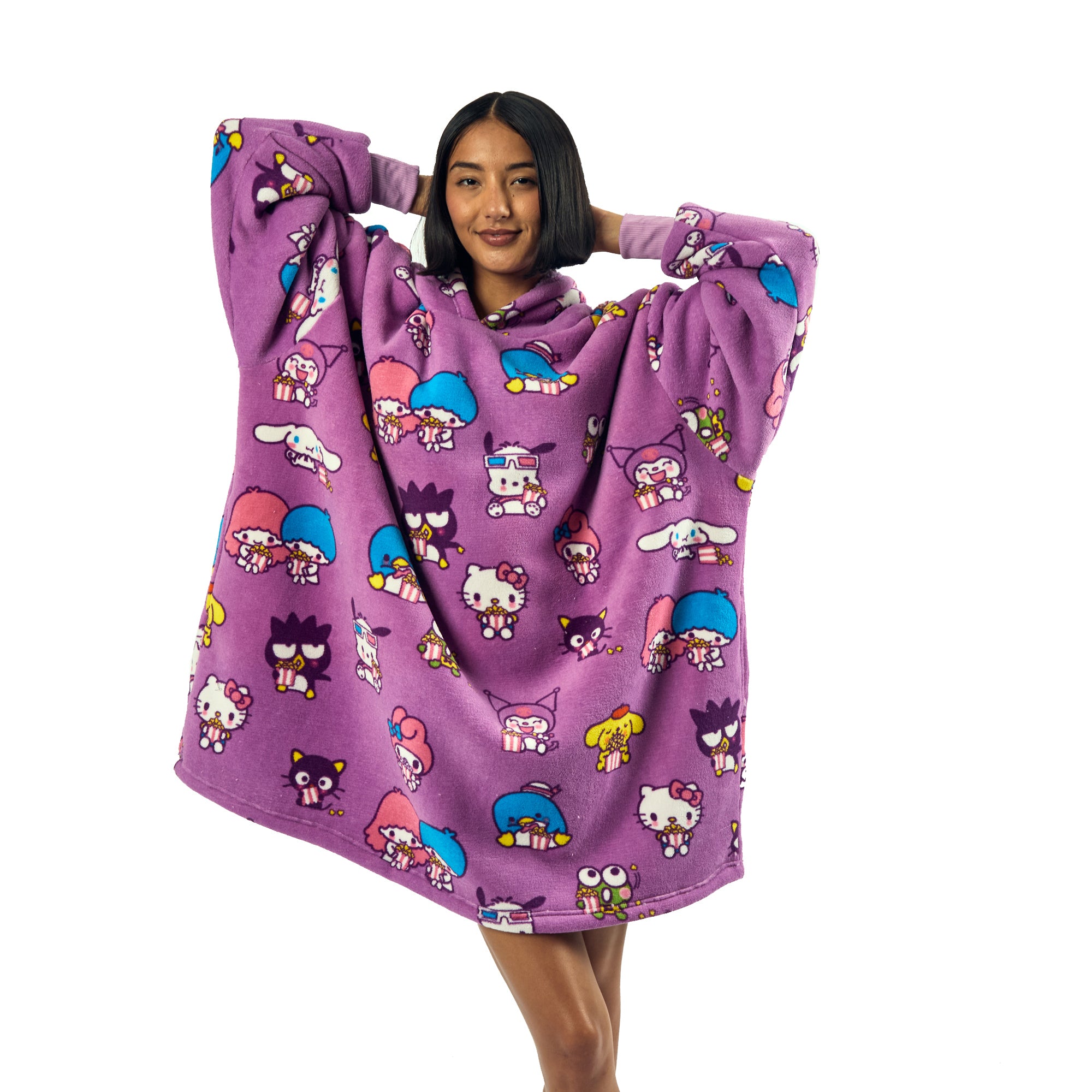 Adult Hello Kitty & Friends Sherpa-Lined Oversized Hoodie Blanket Wearable Blanket-OSFA