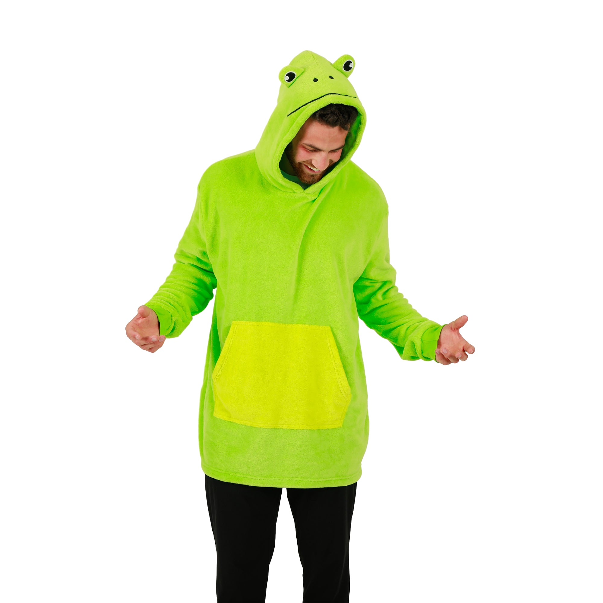 Frog Hoodie Blanket 2 in 1 Pillow-OSFA Wearable Hoodie Blanket