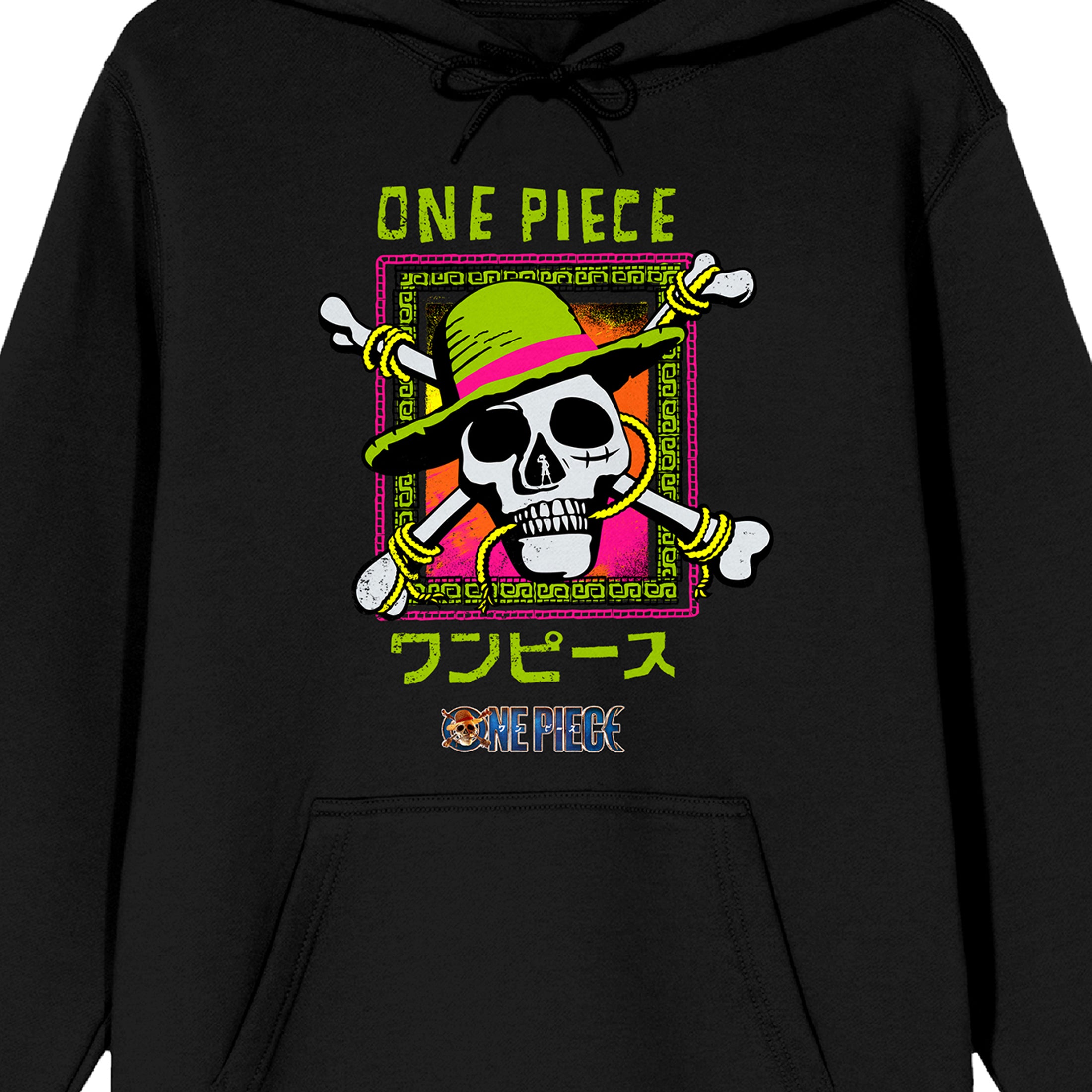 One Piece (Live Action) Straw Hat Pirates Adult Black Hoodie-XXL