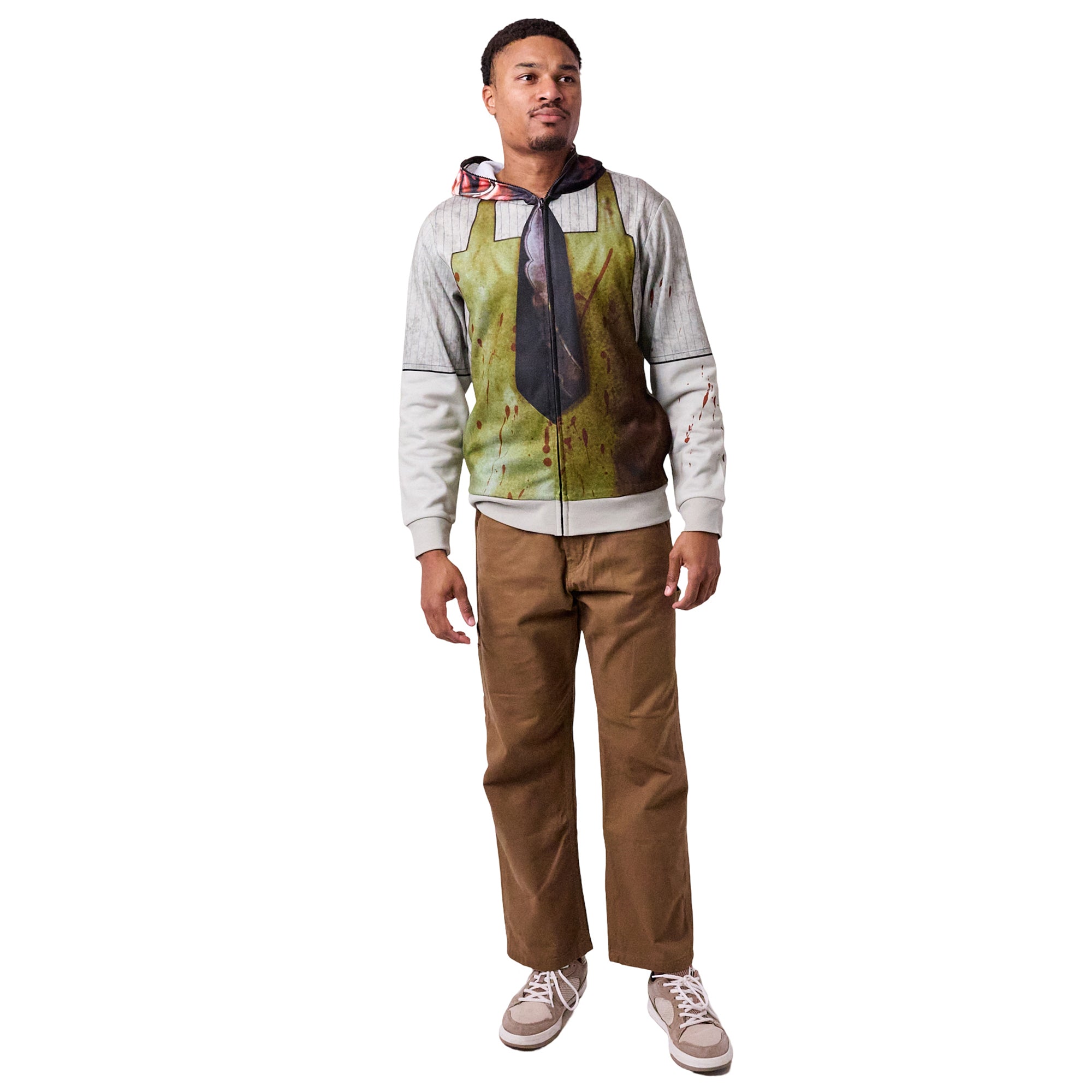 Texas Chainsaw Massacre Leatherface Men's Full-Zip Cosplay Hoodie