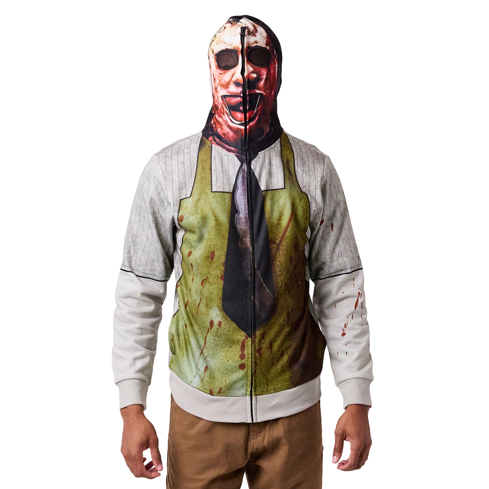 Texas Chainsaw Massacre Leatherface Men's Full-Zip Cosplay Hoodie