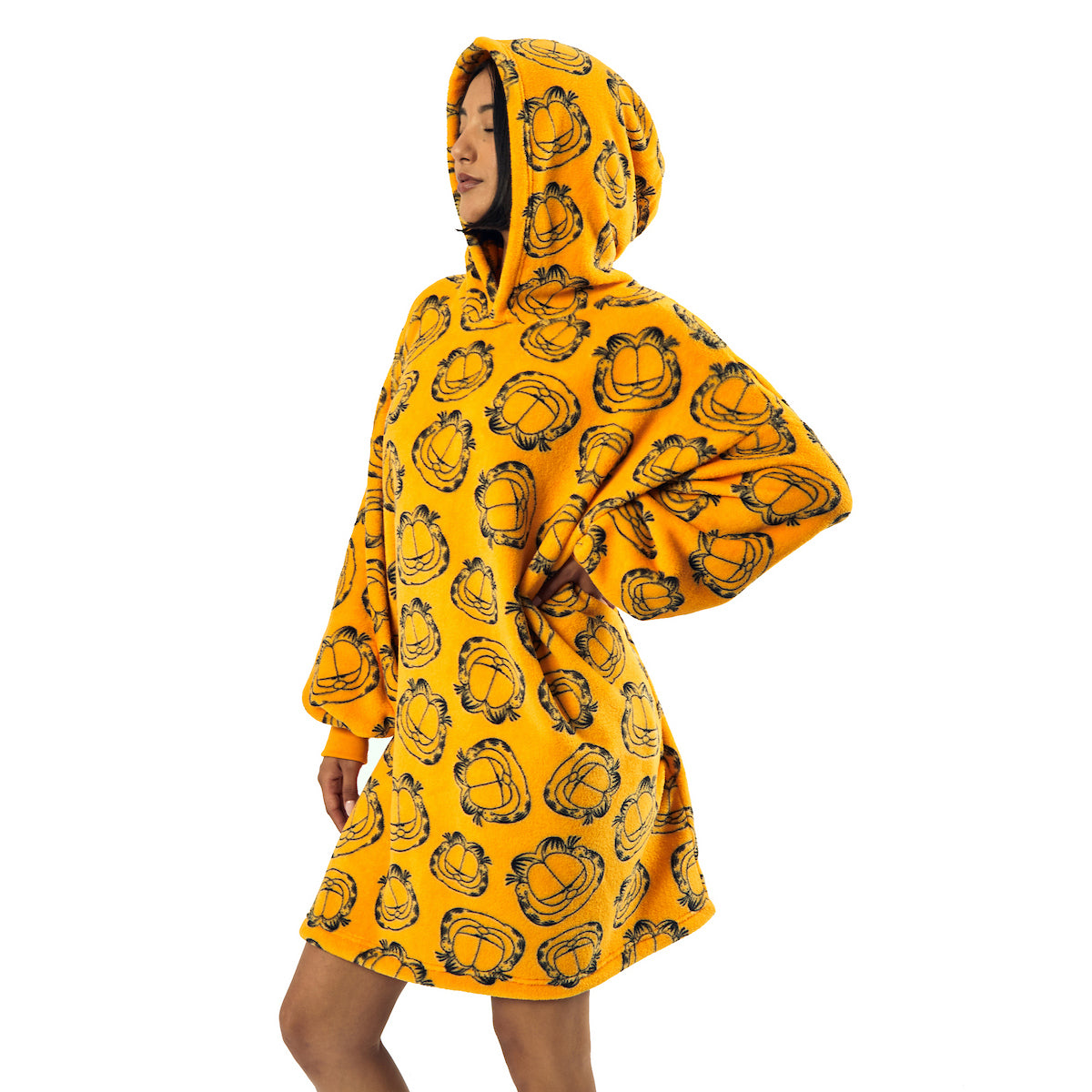Garfield Character Heads All-Over Print Oversized Hoodie Wearable Blanket-OSFA