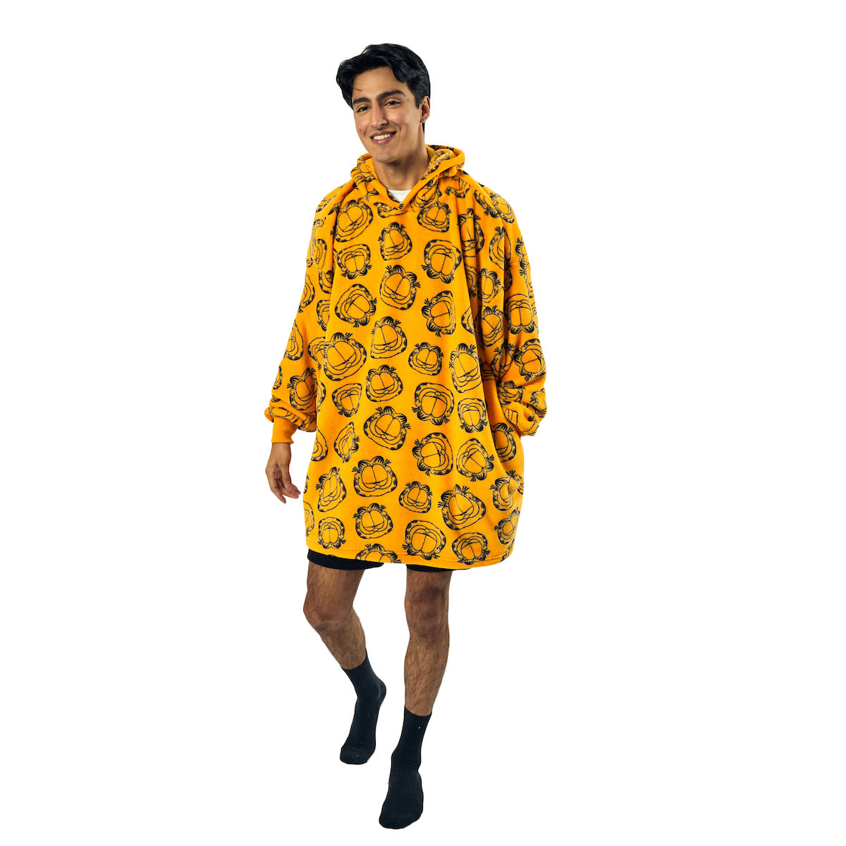 Garfield Character Heads All-Over Print Oversized Hoodie Wearable Blanket-OSFA