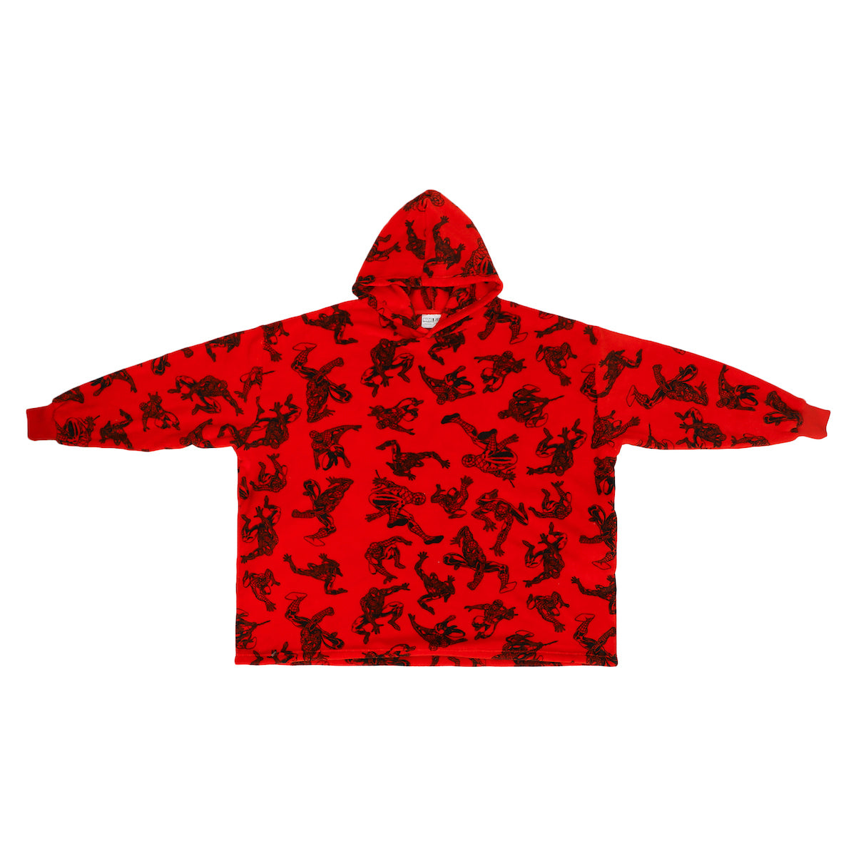 Marvel Spider-Man All-Over Print Red Long Sleeve Oversized Hoodie Wearable Blanket-OSFA