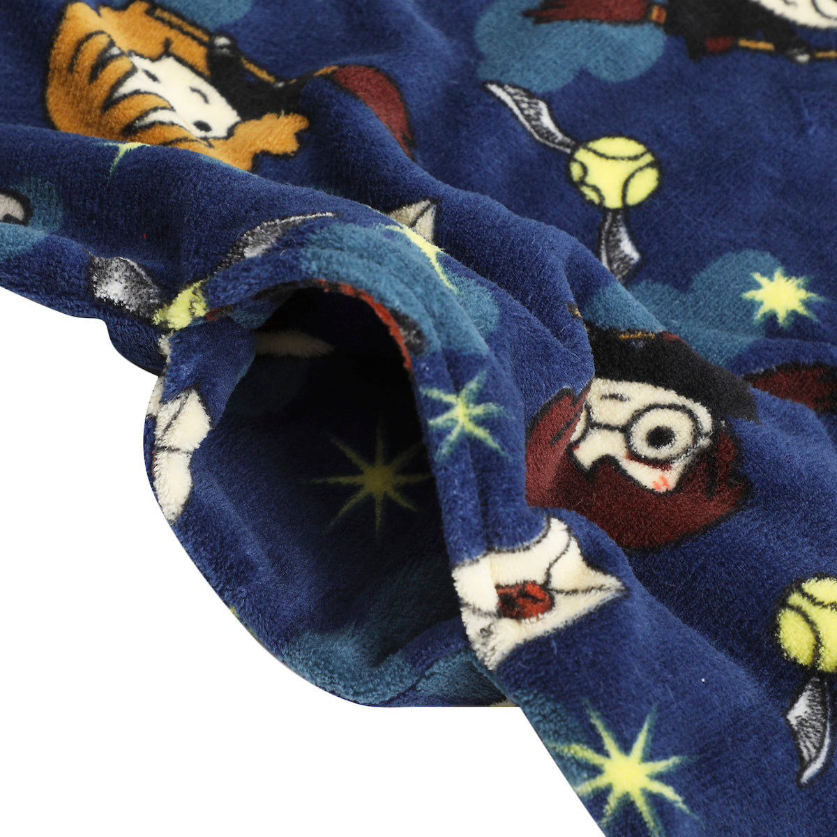 Harry Potter Chibi Characters & Icons Blue Long Sleeve Oversized Hoodie Wearable Blanket-OSFA