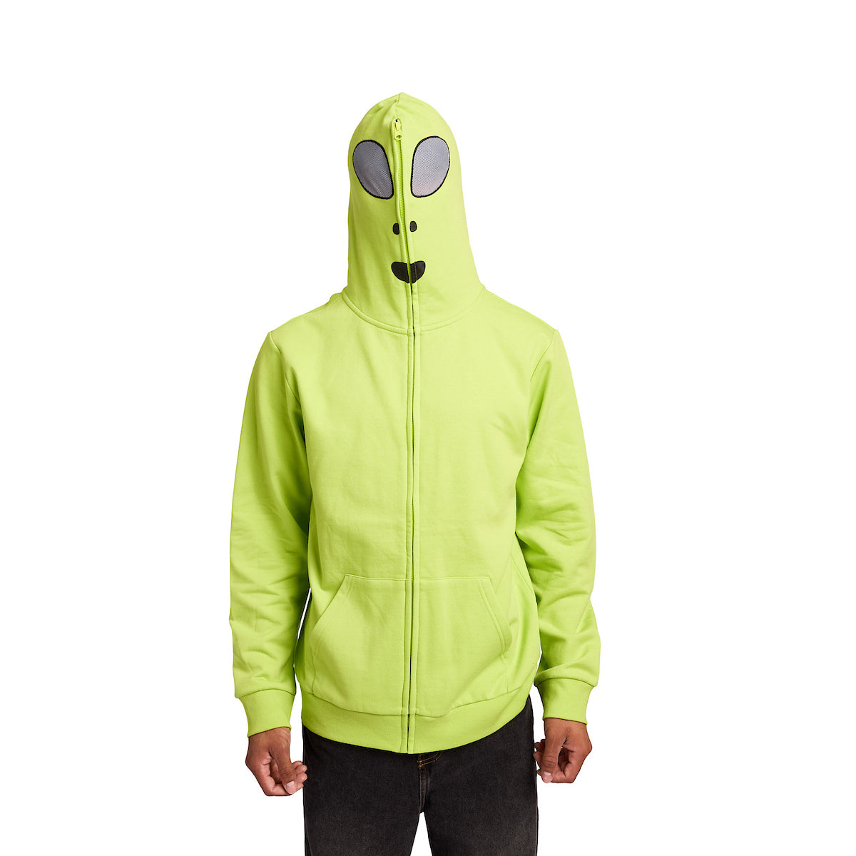 Alien Mask Men's Green Long Sleeve Cosplay Hoodie