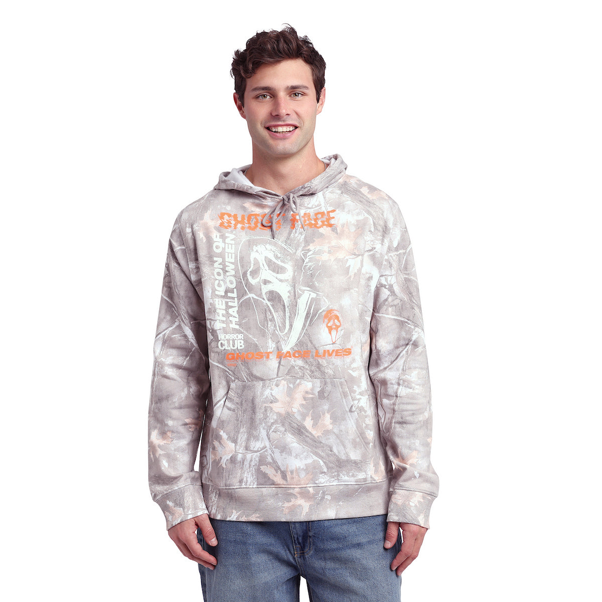 Ghostface Men's Double-Sided Camo Hoodie With Kangaroo Pocket