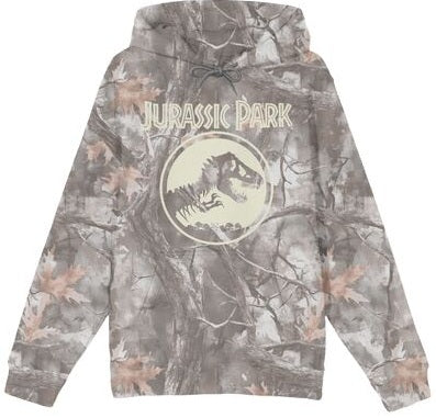 Jurassic Park Classic Logo Men's Double-Sided Hoodie With Kangaroo Pocket