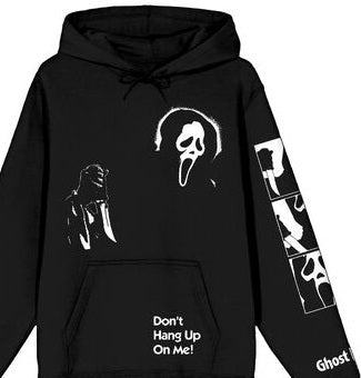 Ghostface Don't Hang Up on Me on Men's Black Hooded Sweathirt