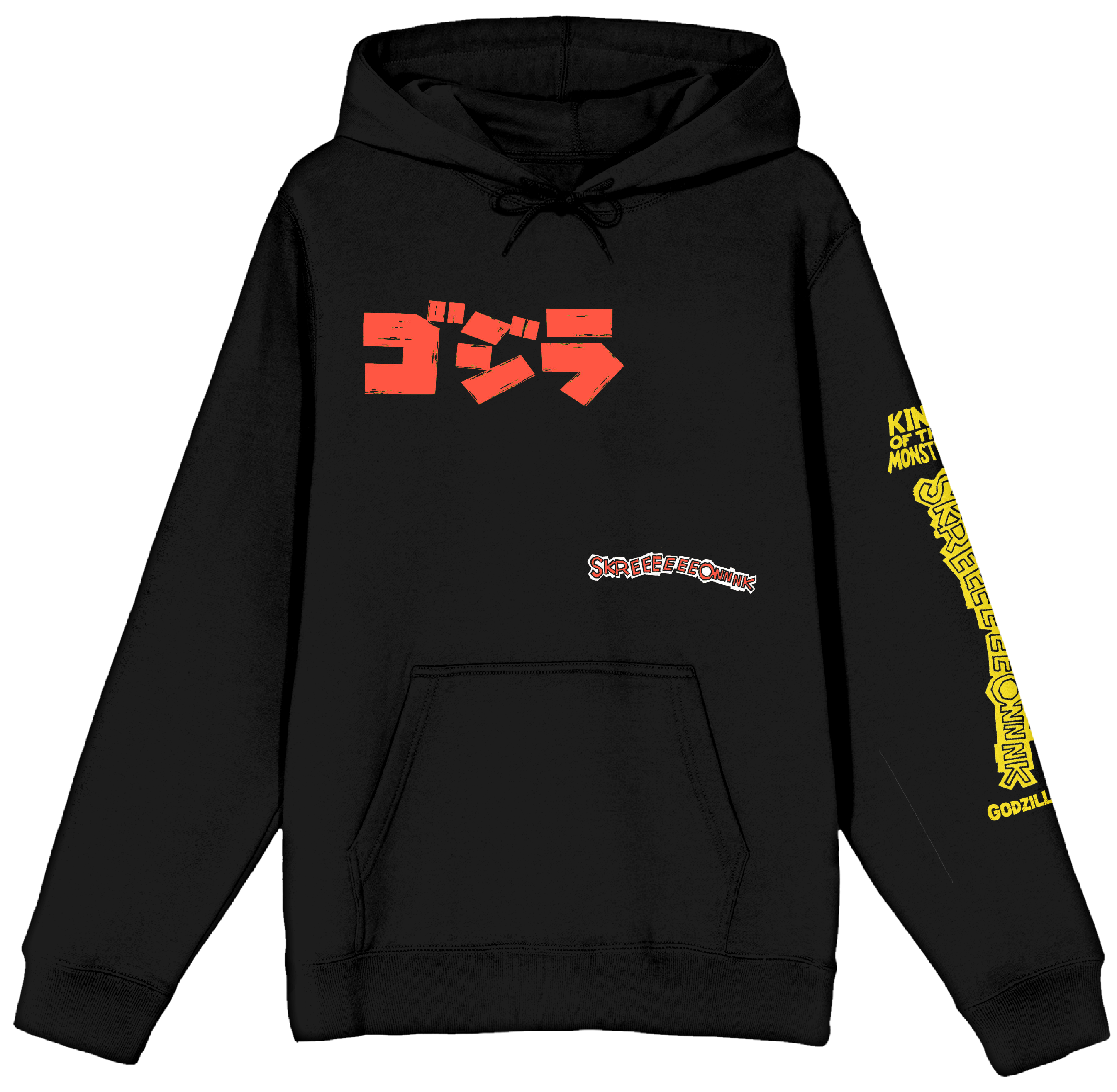 Godzilla Classic Kanji Poster Art Men's Black Long Sleeve Hoodie Sweatshirt