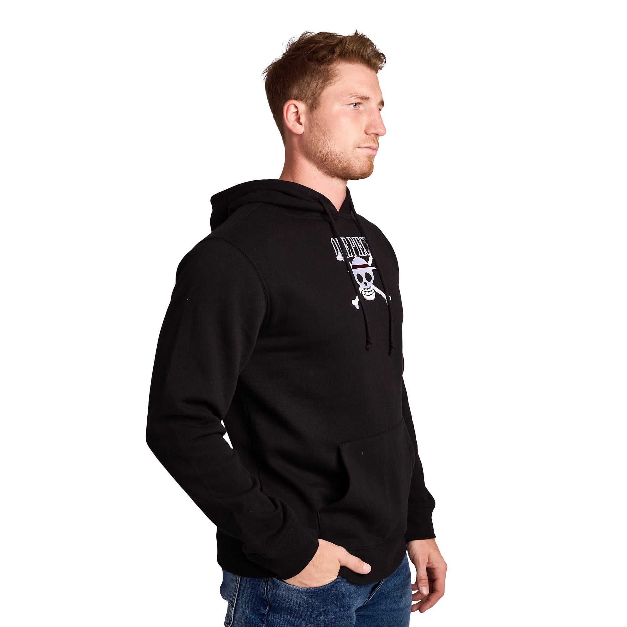 One Piece Monkey D. Luffy Men's Black Long Sleeve Hooded Sweatshirt