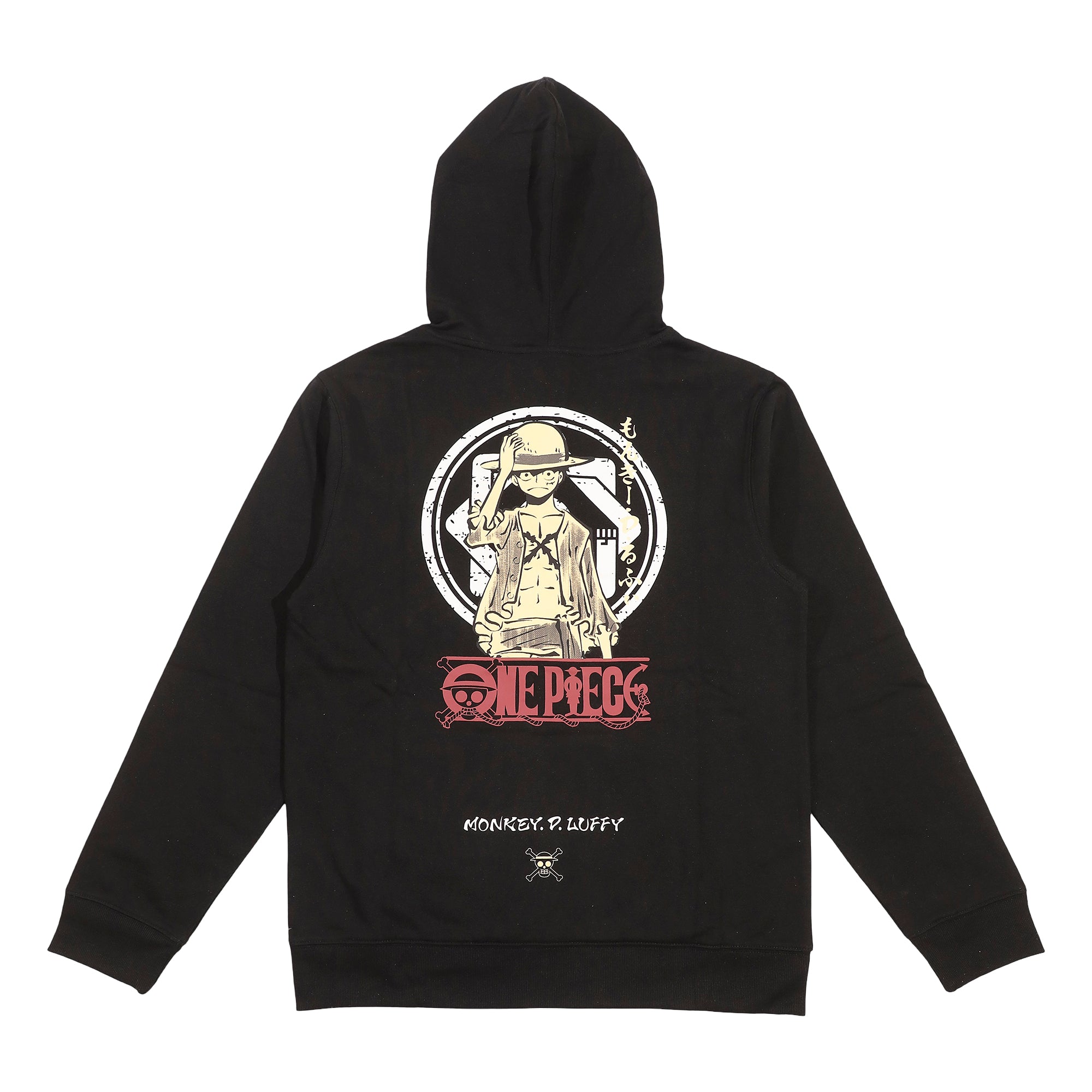 One Piece Monkey D. Luffy Men's Black Long Sleeve Hooded Sweatshirt