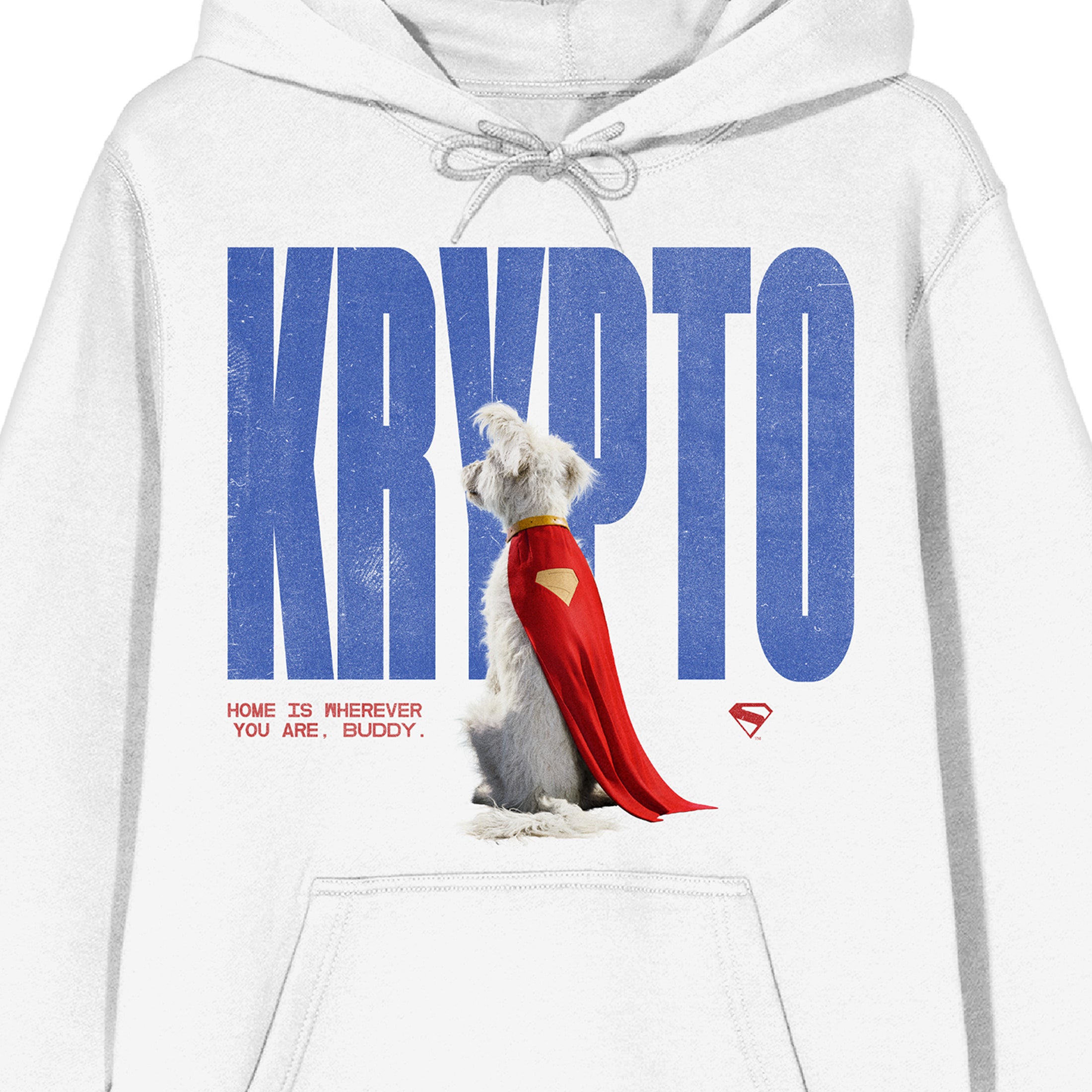 Supergirl Movie (2026) Krypto Home Is Wherever You Are Buddy Men’s White Long Sleeve Hooded Sweatshirt