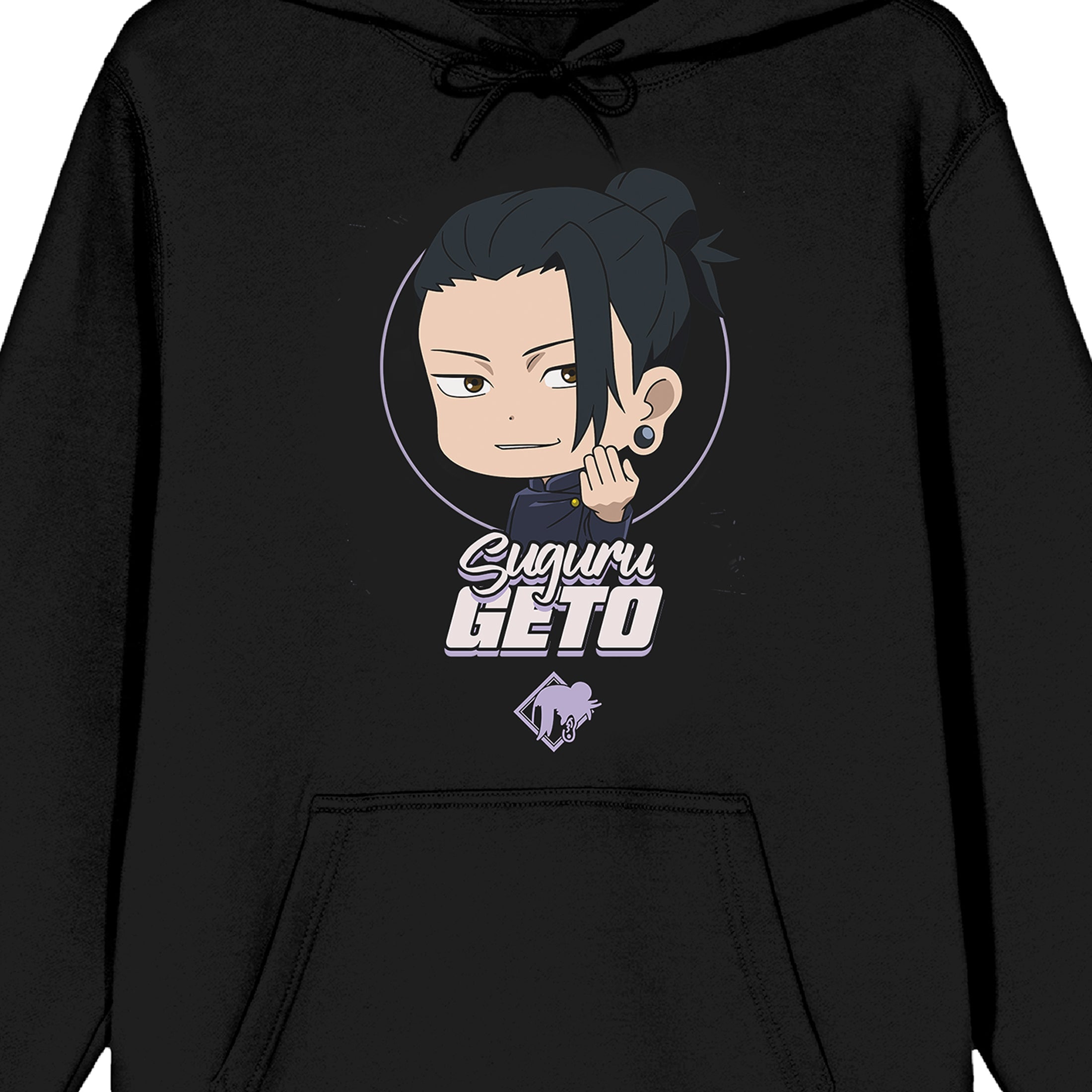 Bioworld Jujutsu Kaisen Season 2 Suguru Geto Chibi Mens Pullover Hoodie | Screen-Print Graphic | Kangaroo Pocket | Officially Licensed Sweatshirt
