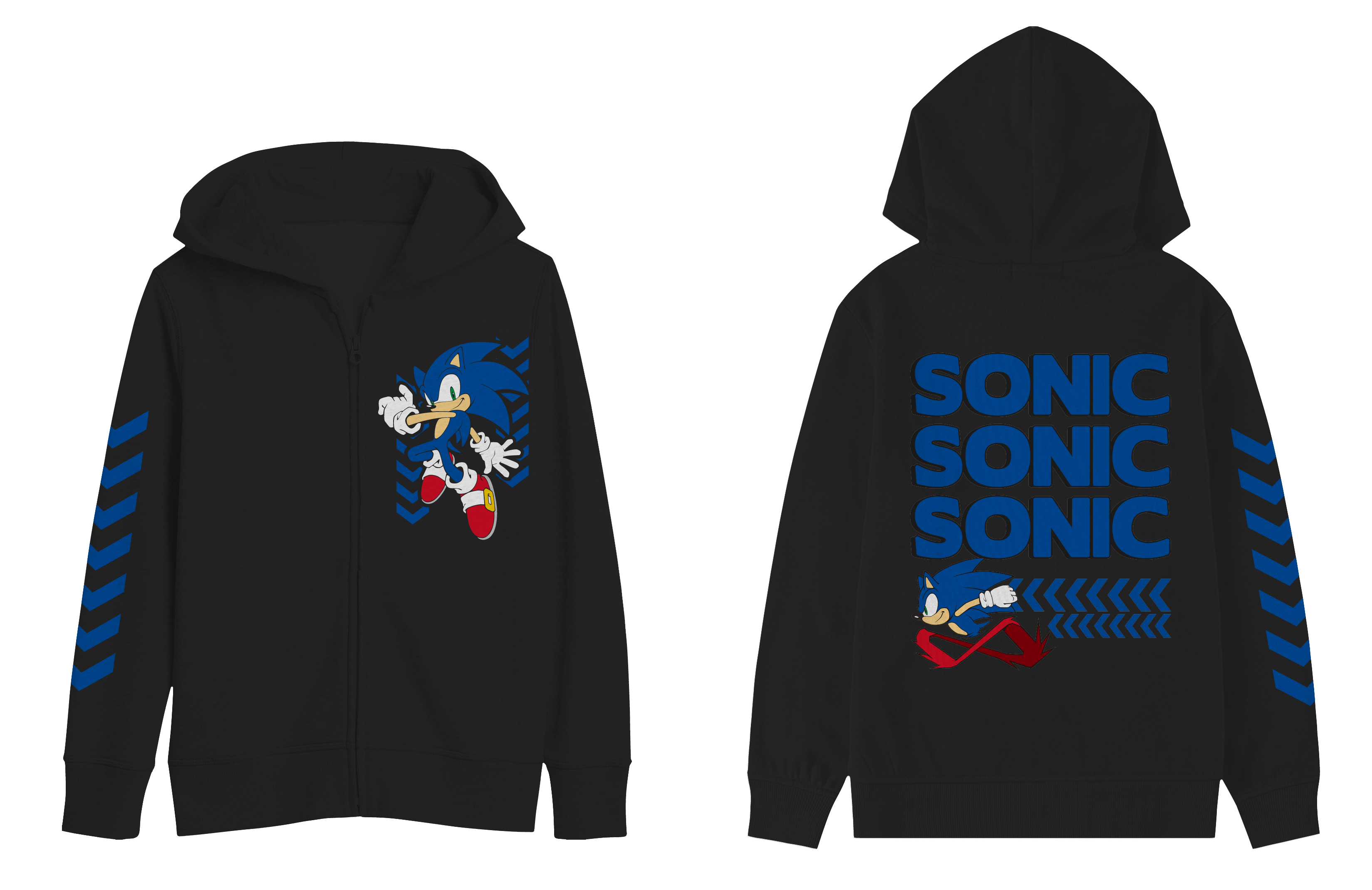 Youth Boys Sonic 3 pc Hoodie Jogger T-shirt combo