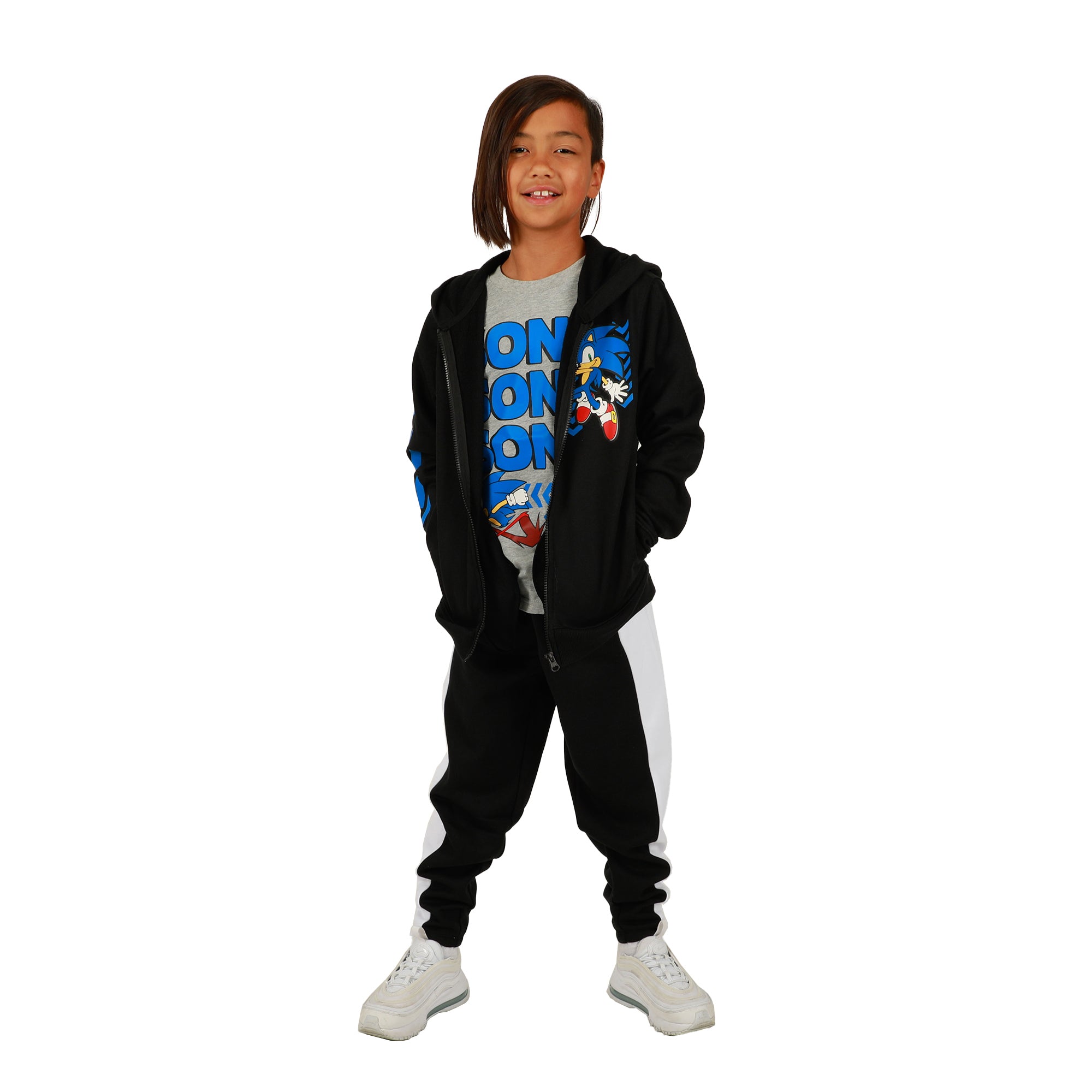 Youth Boys Sonic 3 pc Hoodie Jogger T-shirt combo