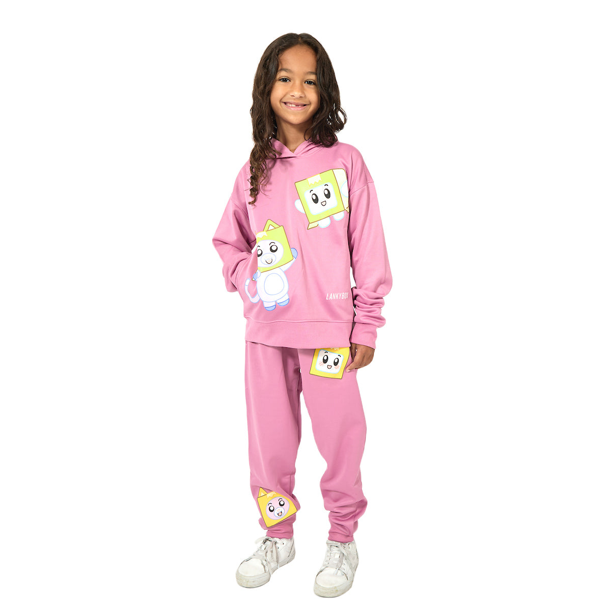 Lanky Box Boxy & Foxy Girl's 2-Pack Pink Hoodie & Joggers Set