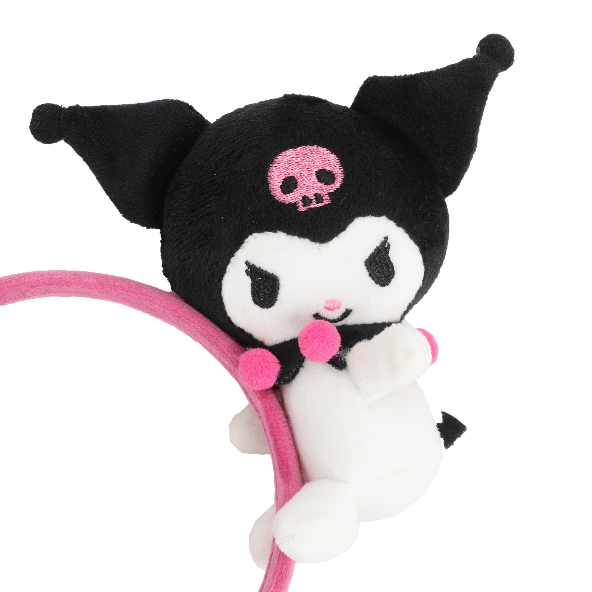Kuromi Pink Headband With Character Charm & Plush