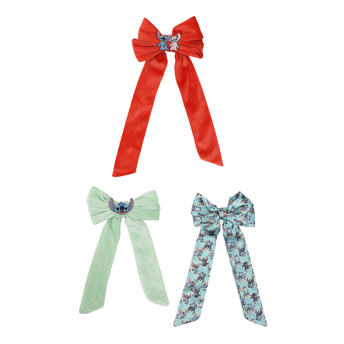 Disney Stitch & Angel 3-Piece Bow Clips Set
