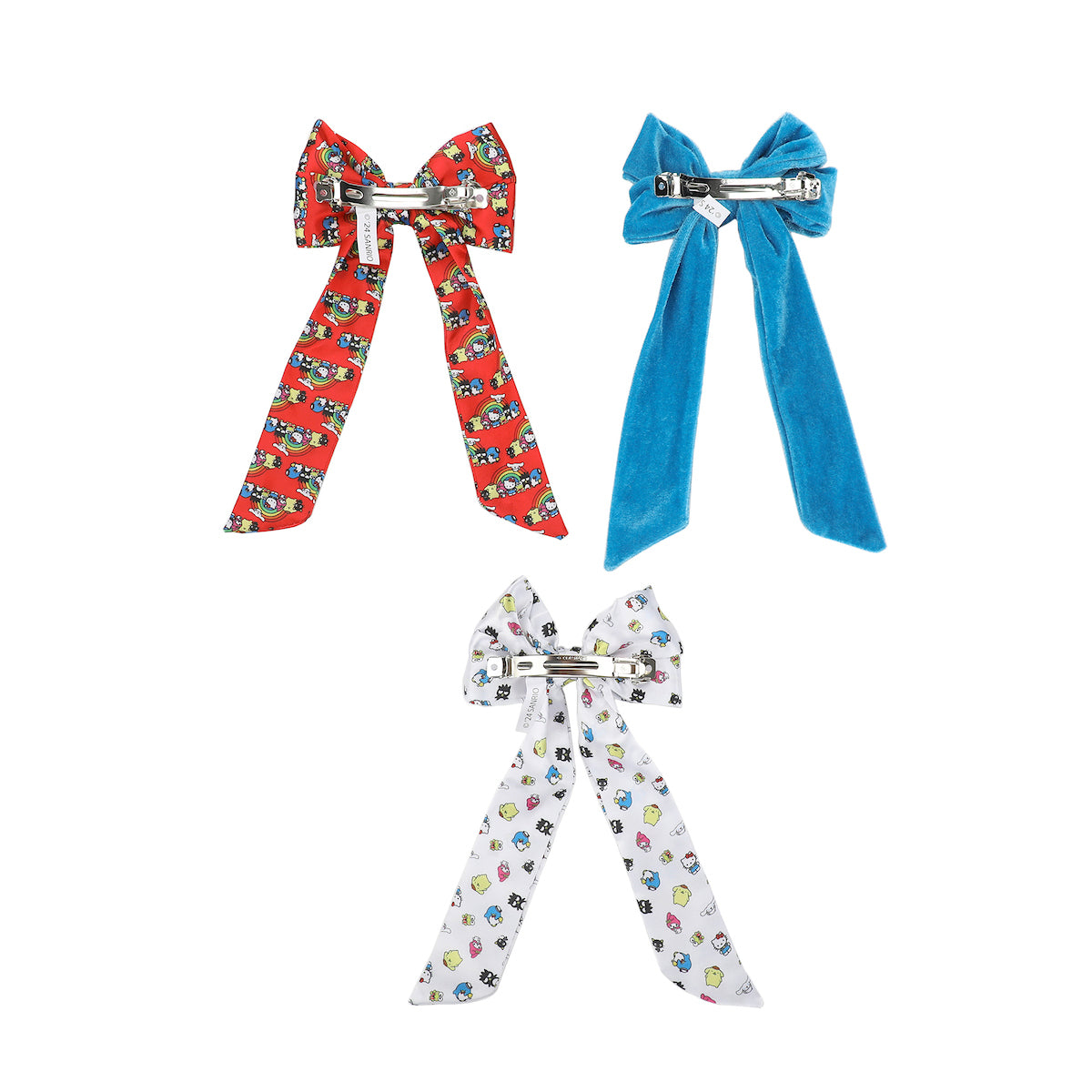 Hello Kitty & Friends Character Rainbow 3-Piece Bow Clips Set
