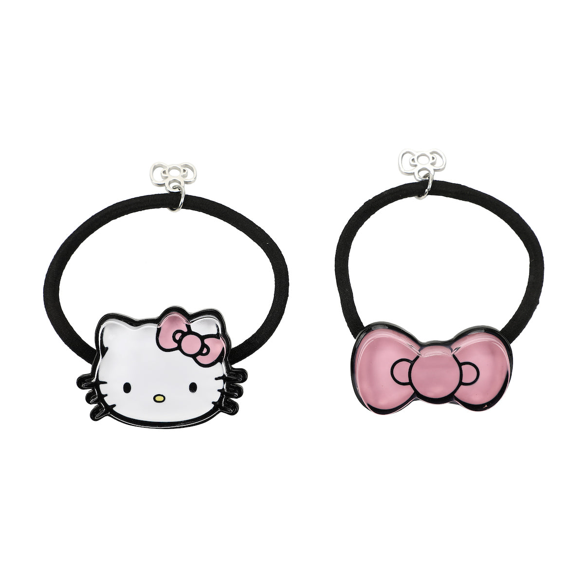 Hello Kitty Character & Bow 2-Piece Stretchy Hair Tie Set