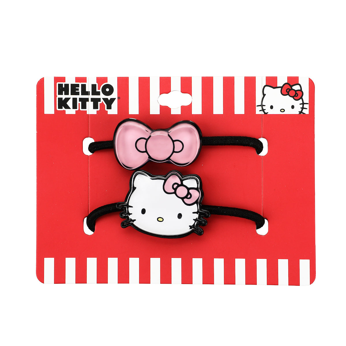Hello Kitty Character & Bow 2-Piece Stretchy Hair Tie Set