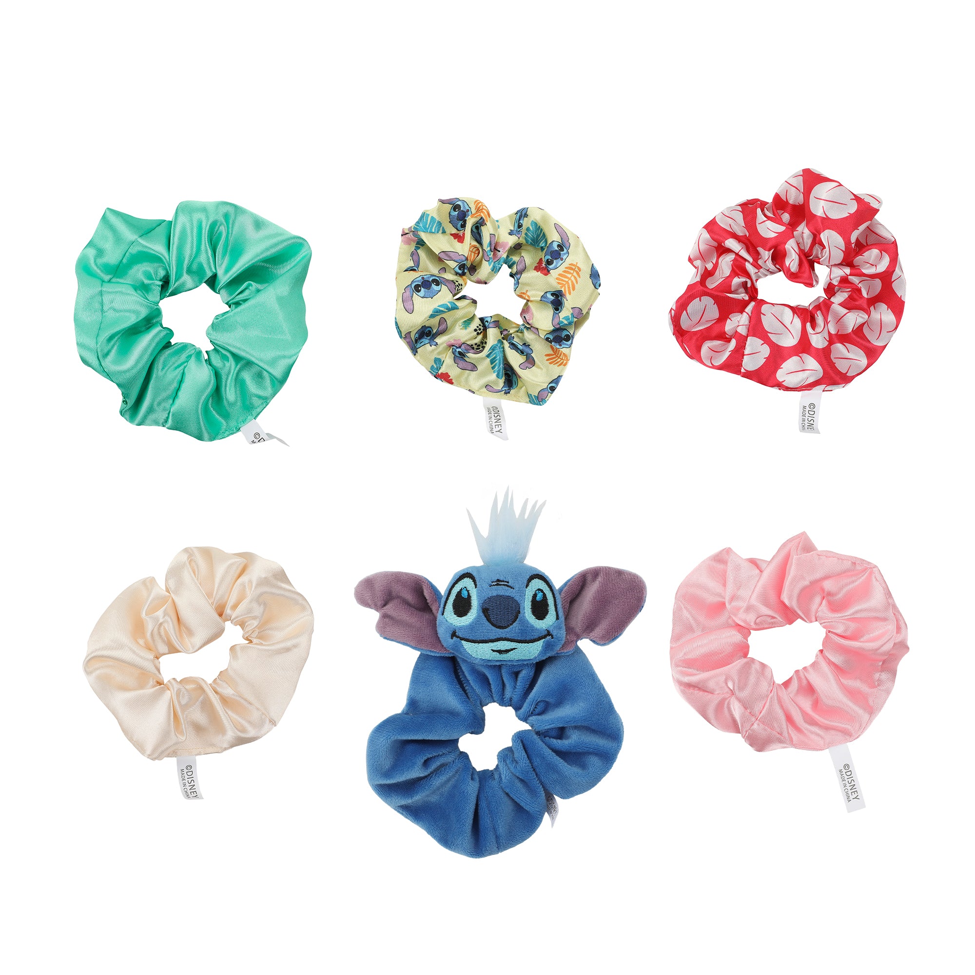 Disney's Lilo & Stitch Printed Fabric Hair Scrunchies (6-Piece Set)