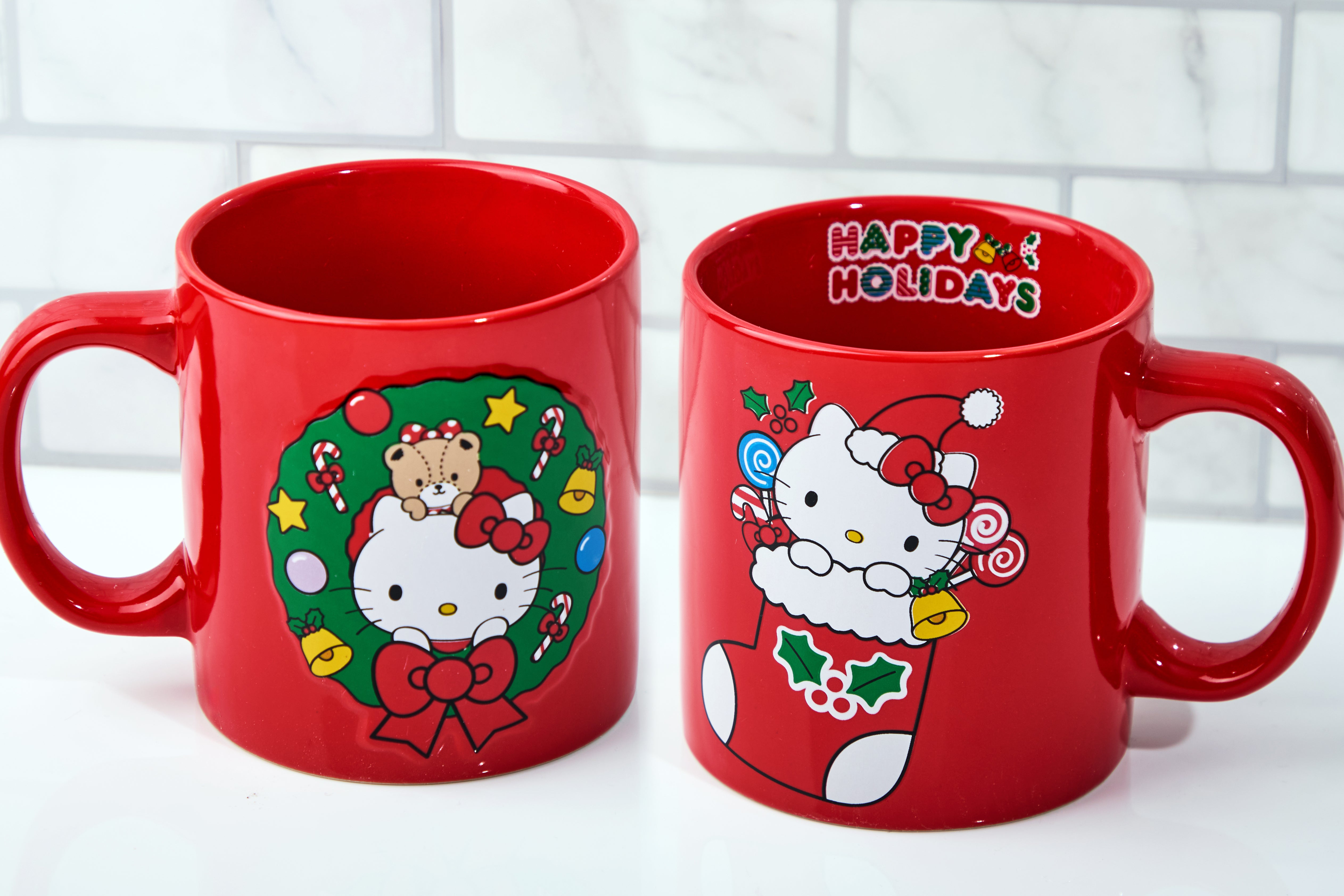 Hello Kitty Happy Holidays red 16 Oz Ceramic Mug