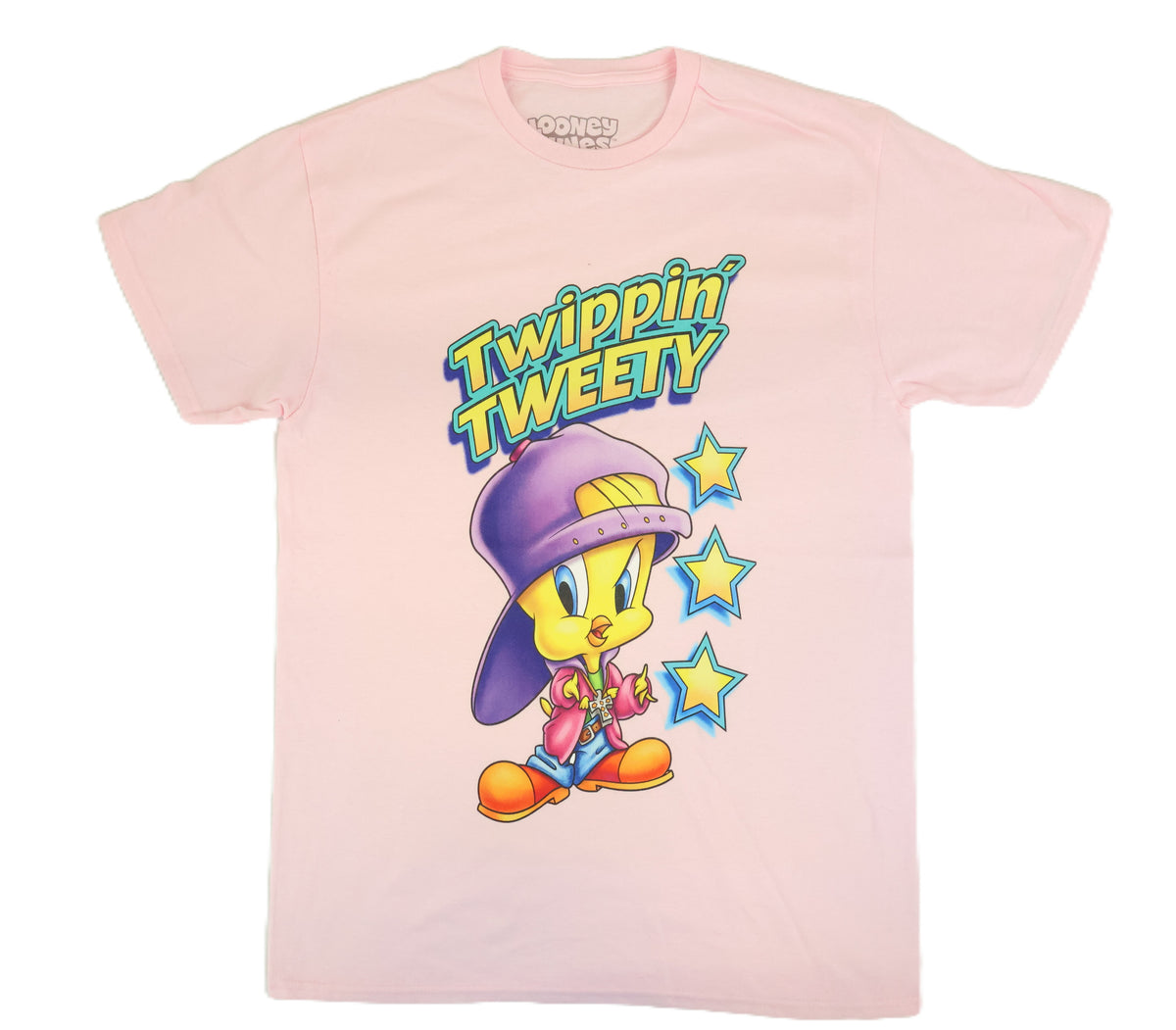 Looney Tunes Tweety Bling Pink Short Sleeve Tee for Adults