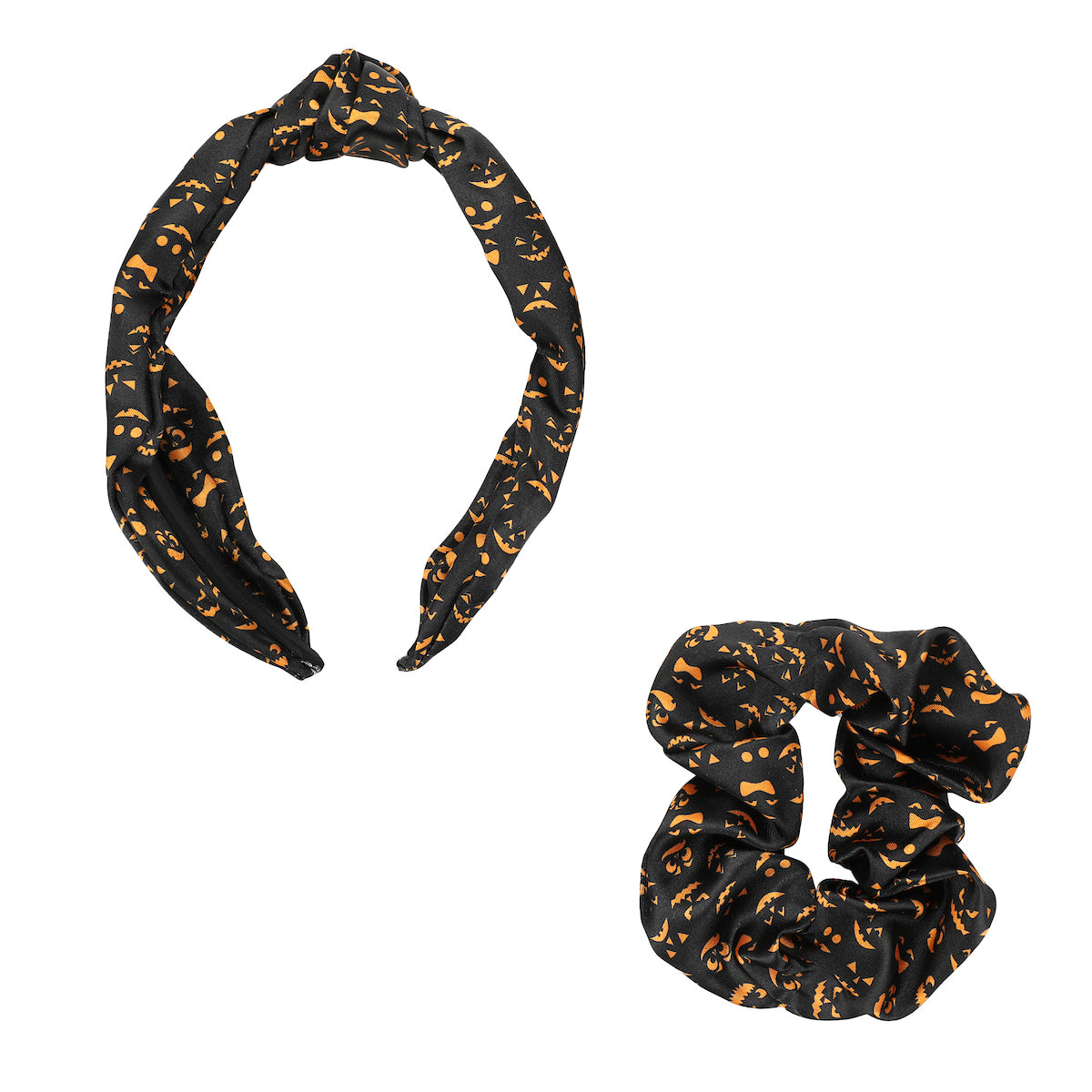 Halloween Jack-O'-Lantern 2-Piece Headband & Scrunchie Set
