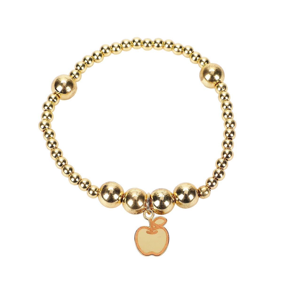 Hello Kitty Face Apple & Bow 3-Pack Golden Bracelet Set