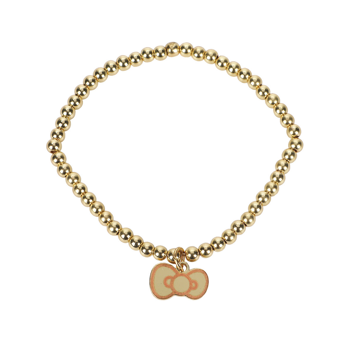 Hello Kitty Face Apple & Bow 3-Pack Golden Bracelet Set