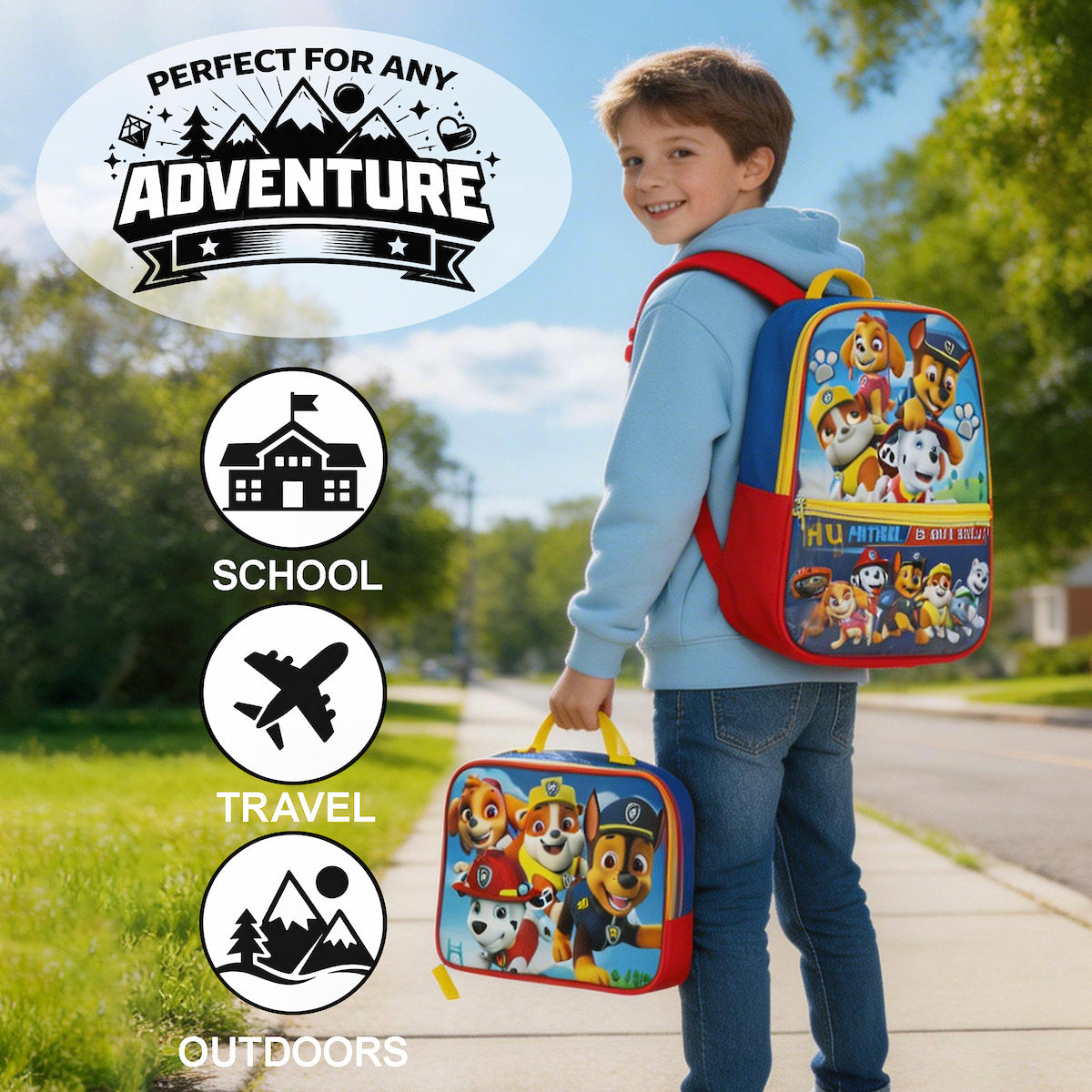 Paw Patrol Heroes Nickelodeon Cartoon 5-Piece Backpack accessories Set for boys