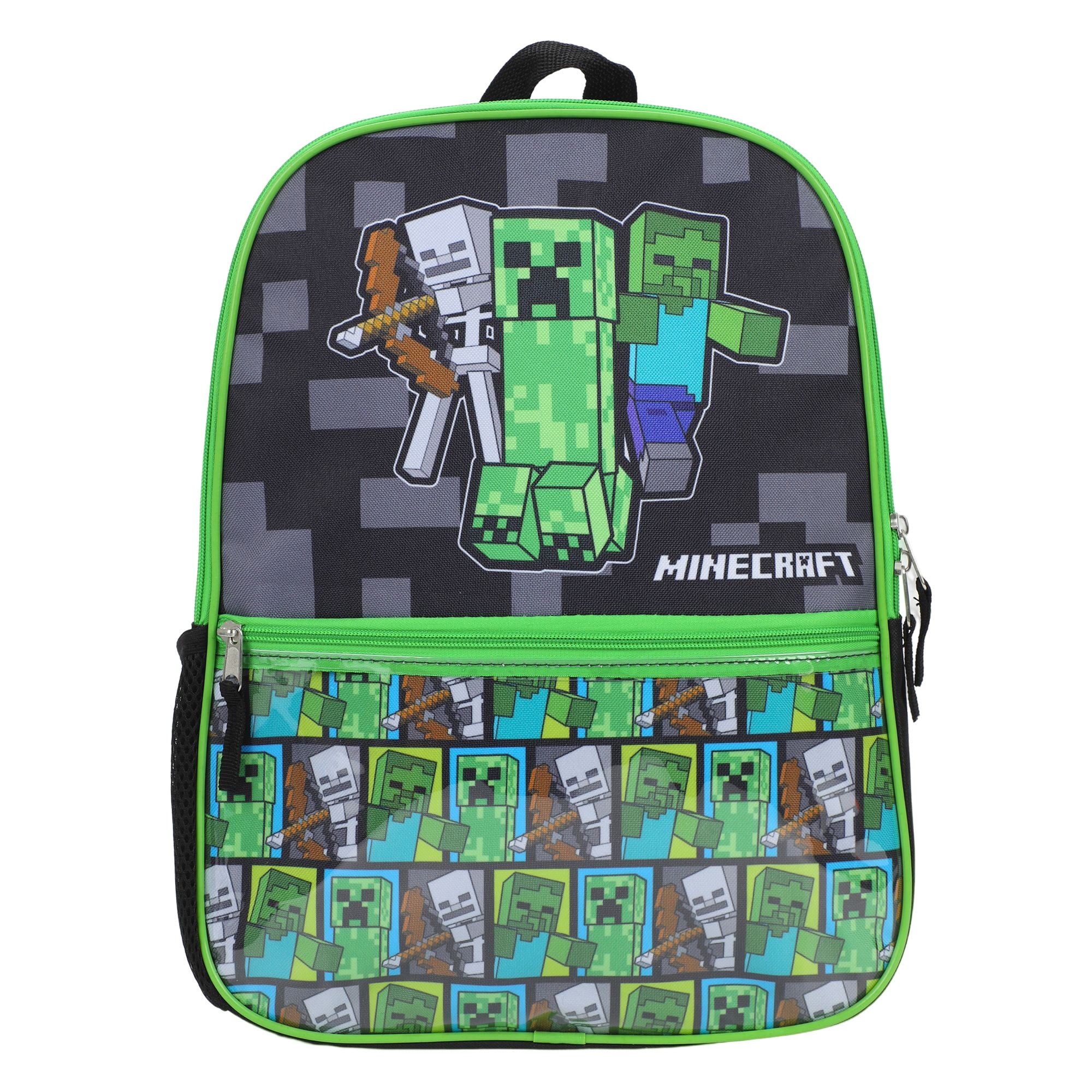 Minecraft Backpack Set with Lunch Box for Boys & Girls, 16 inch, 5 Piece Value Set