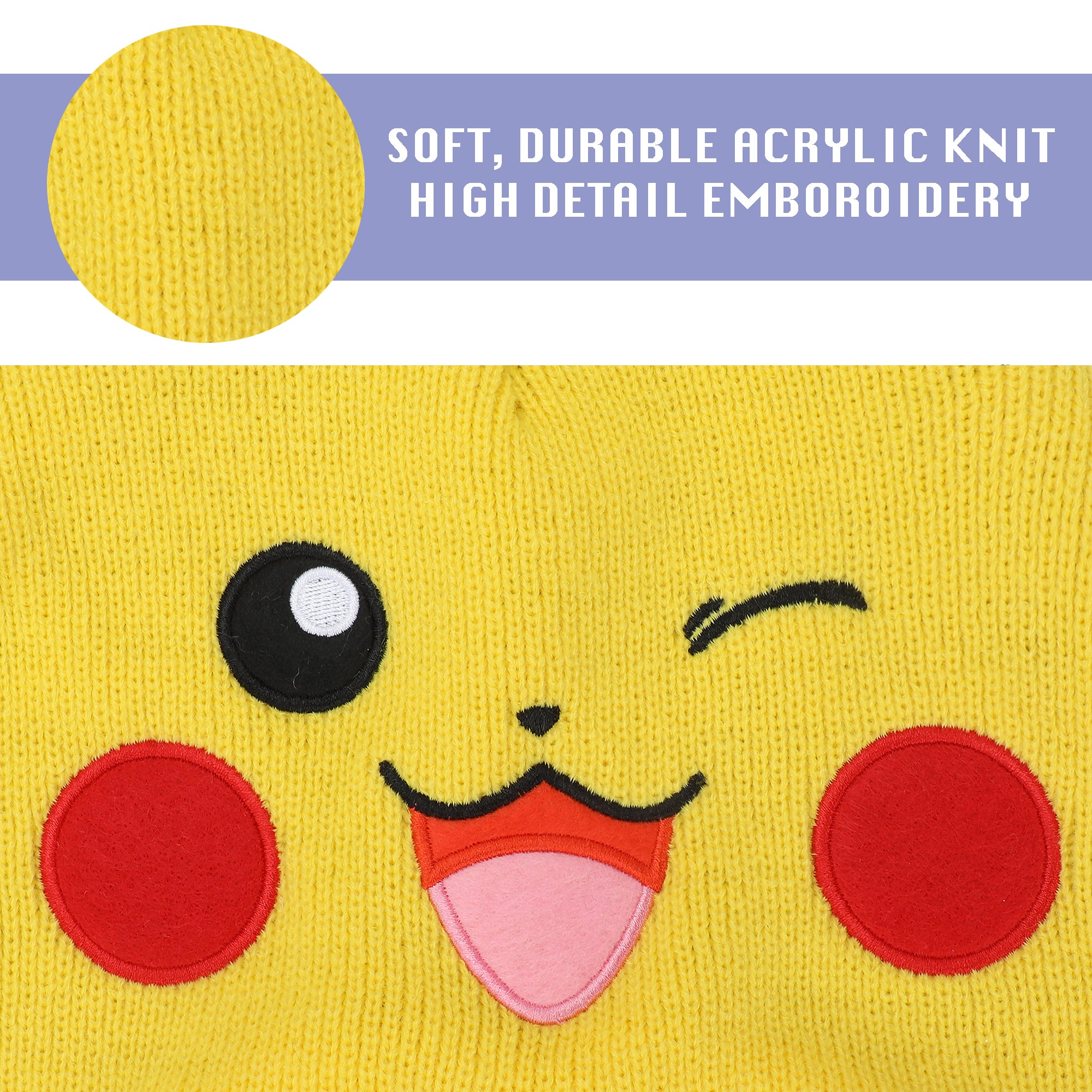 Pokemon Pikachu Laplander Hat With Fleece Pokeball Tassels