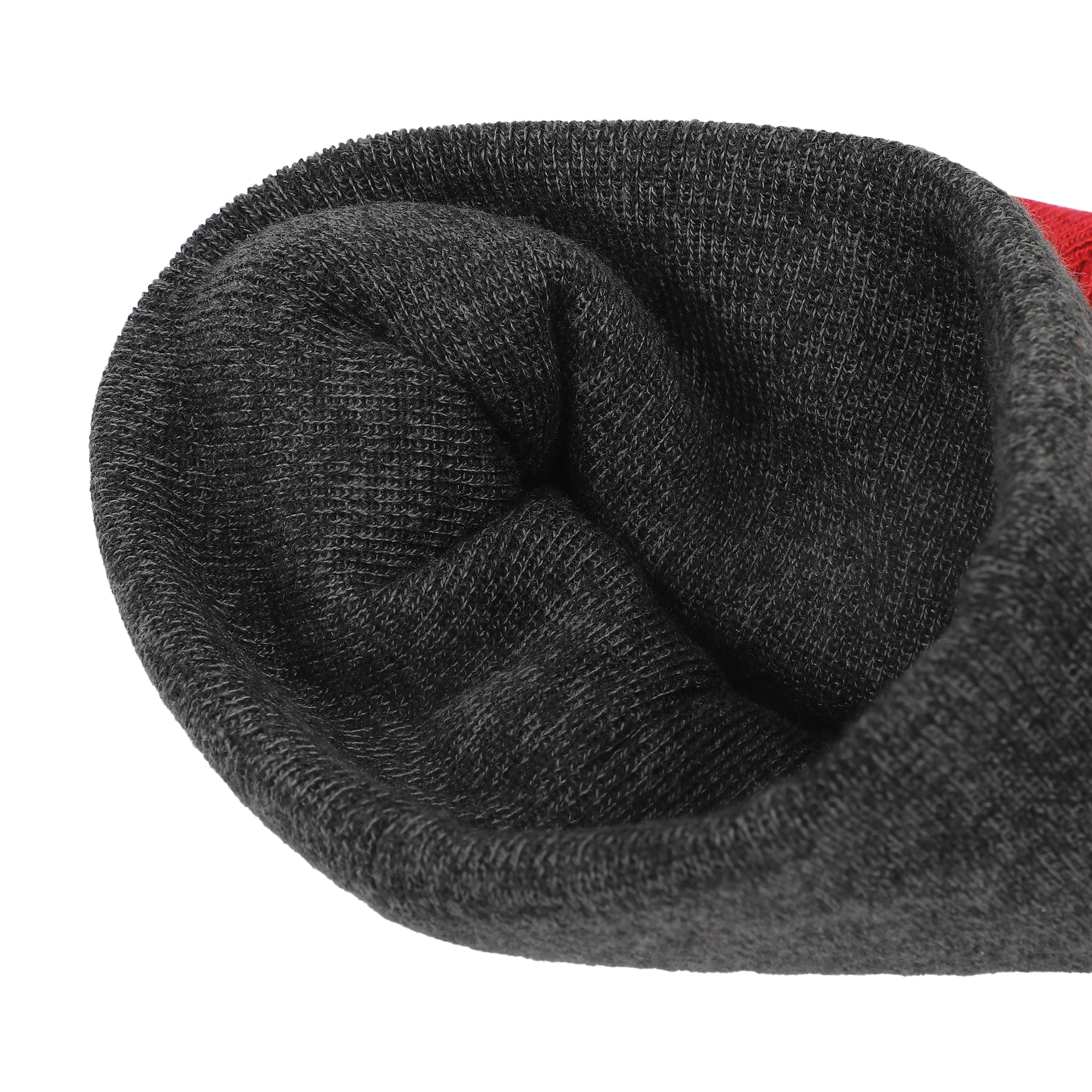 Dungeons and Dragons Game Striped Red Marled Embroidery Logo Knitted Beanie Hat for Winter