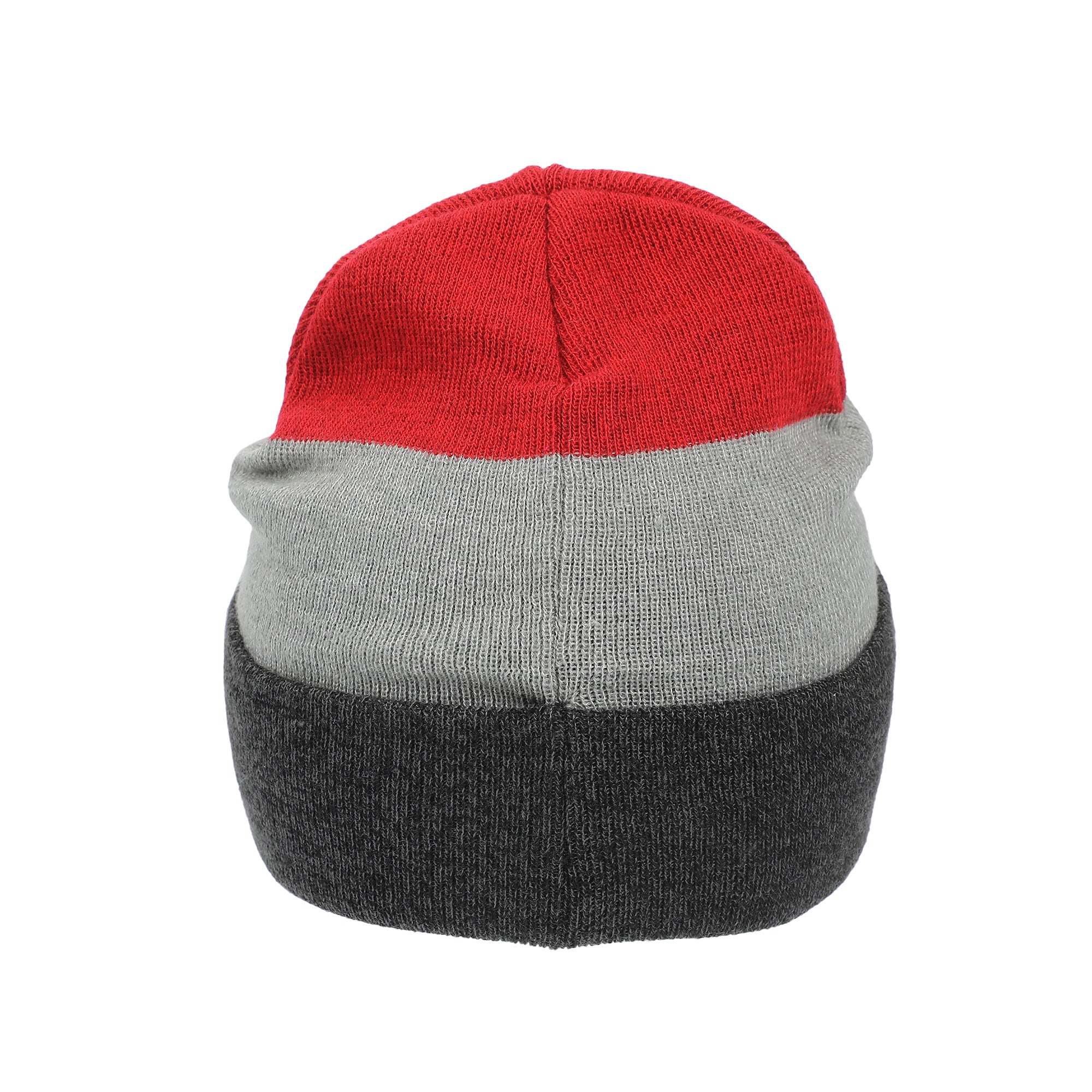 Dungeons and Dragons Game Striped Red Marled Embroidery Logo Knitted Beanie Hat for Winter