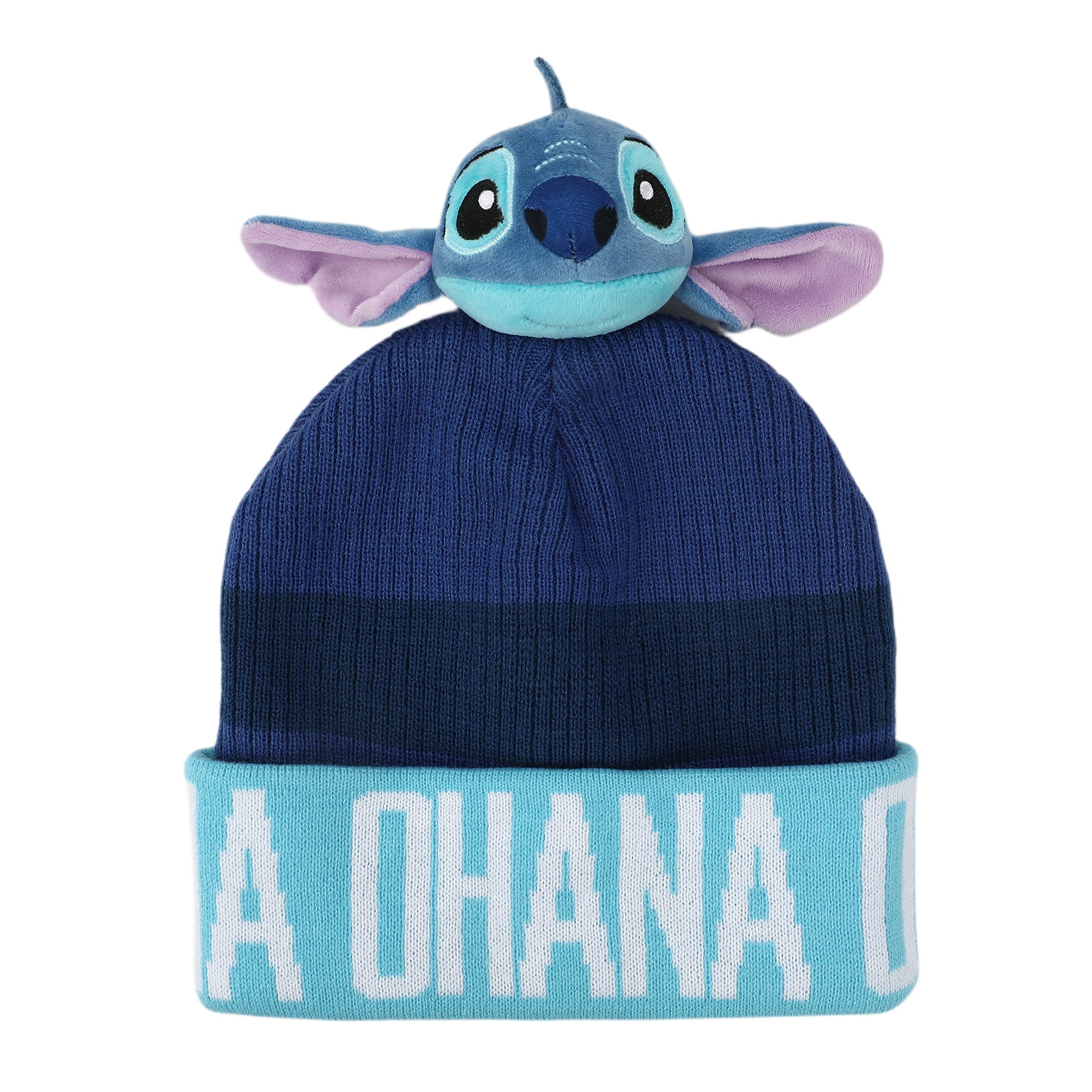 Disney Stitch Ohana Cuff Beanie With Plush Character Pom