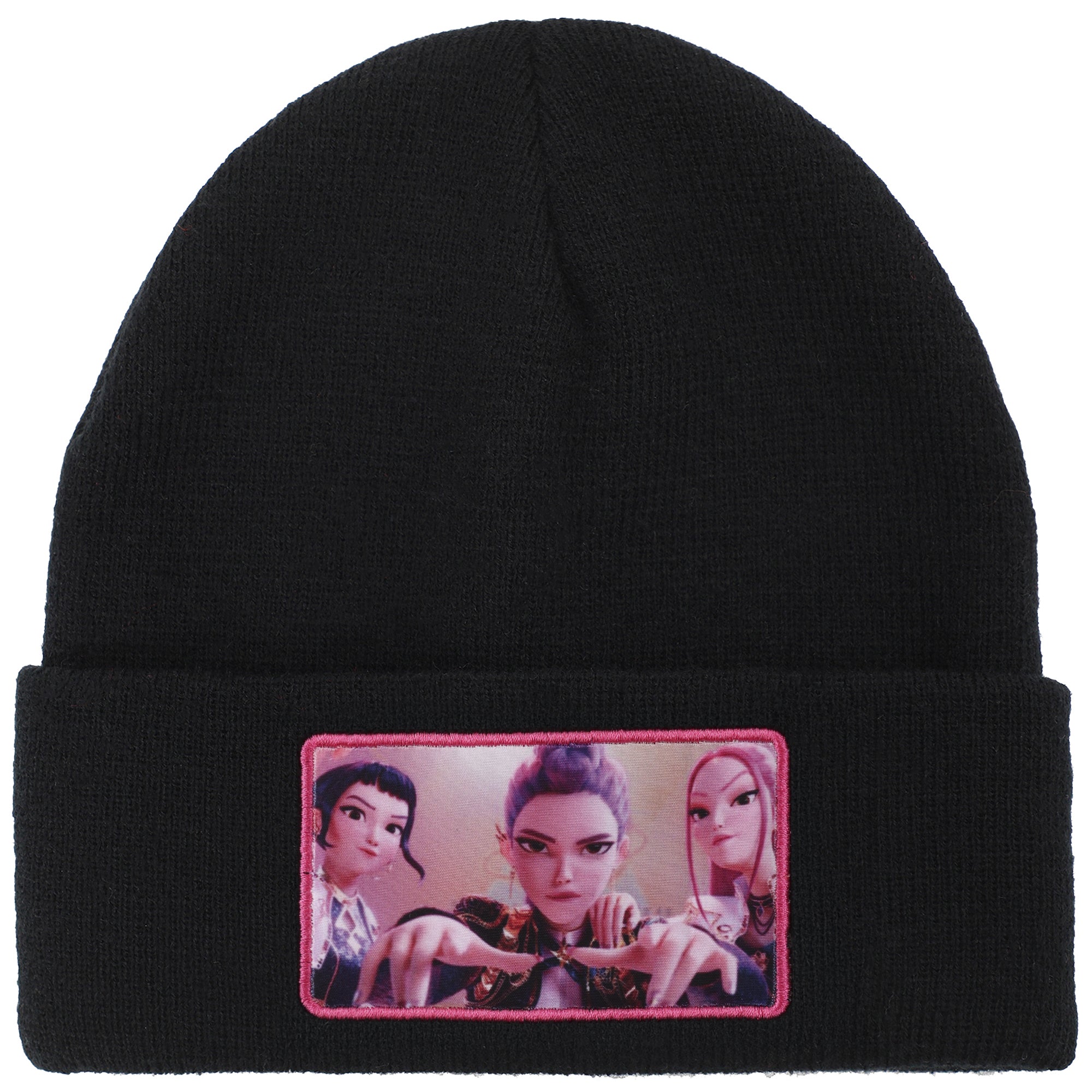 KPop Demon Hunters Huntr/x Black Cuff Knit Beanie