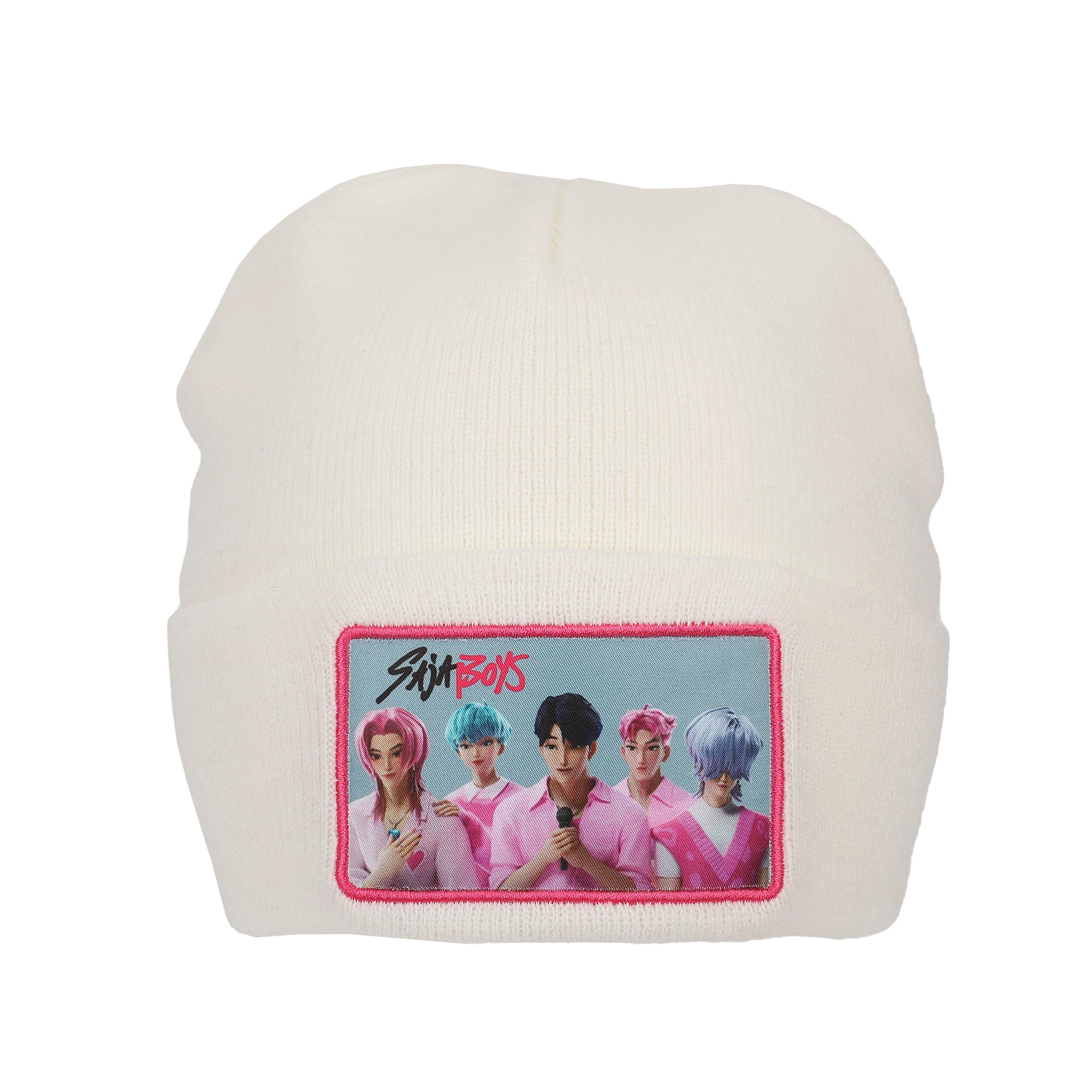KPop Demon Hunters Saja Boys White Cuff Knit Beanie