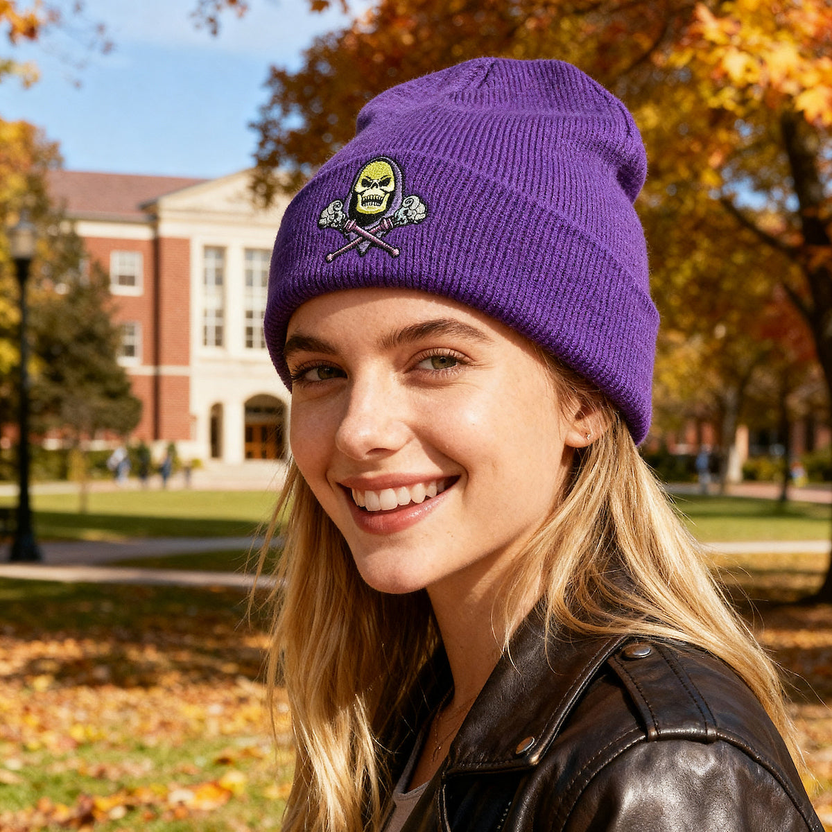 Masters of the Universe Classic Skeletor Knit Cap for Adults